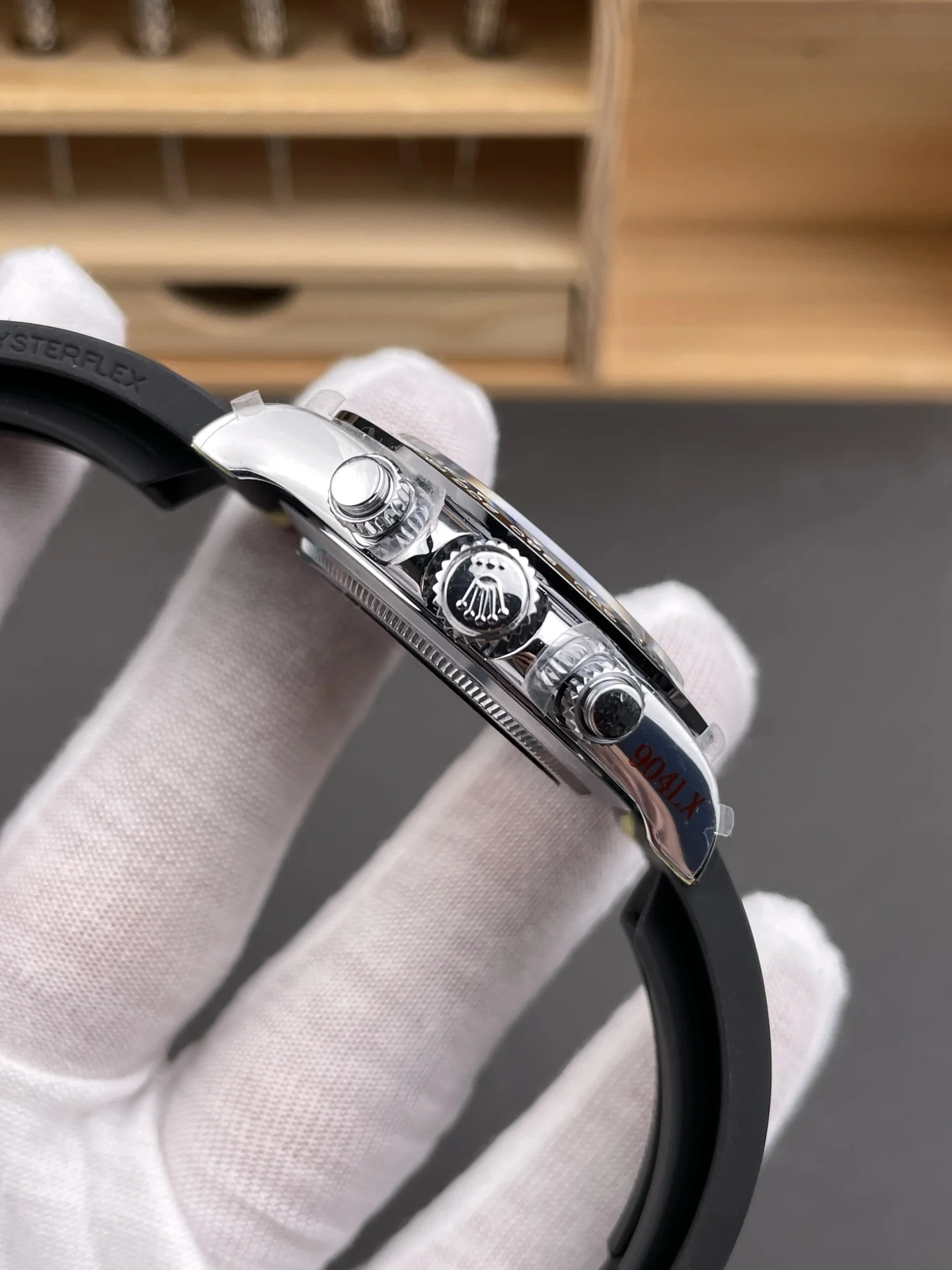Rolex Daytona Meteorite White Dial — photographed off the sweep