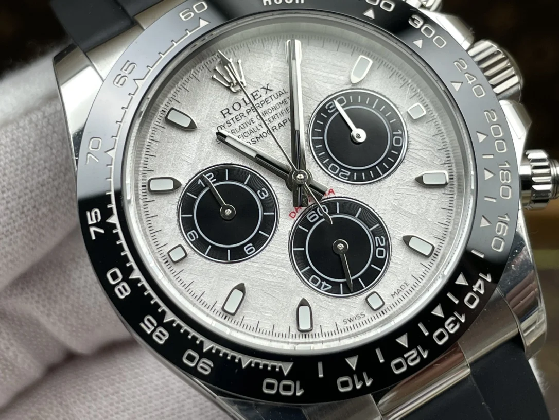 Rolex Daytona Meteorite — photographed off the sweep