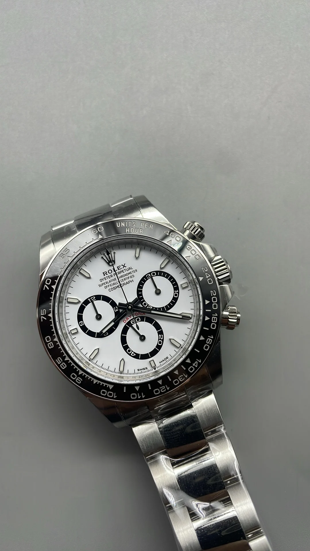 Rolex Daytona Panda — photographed off the sweep