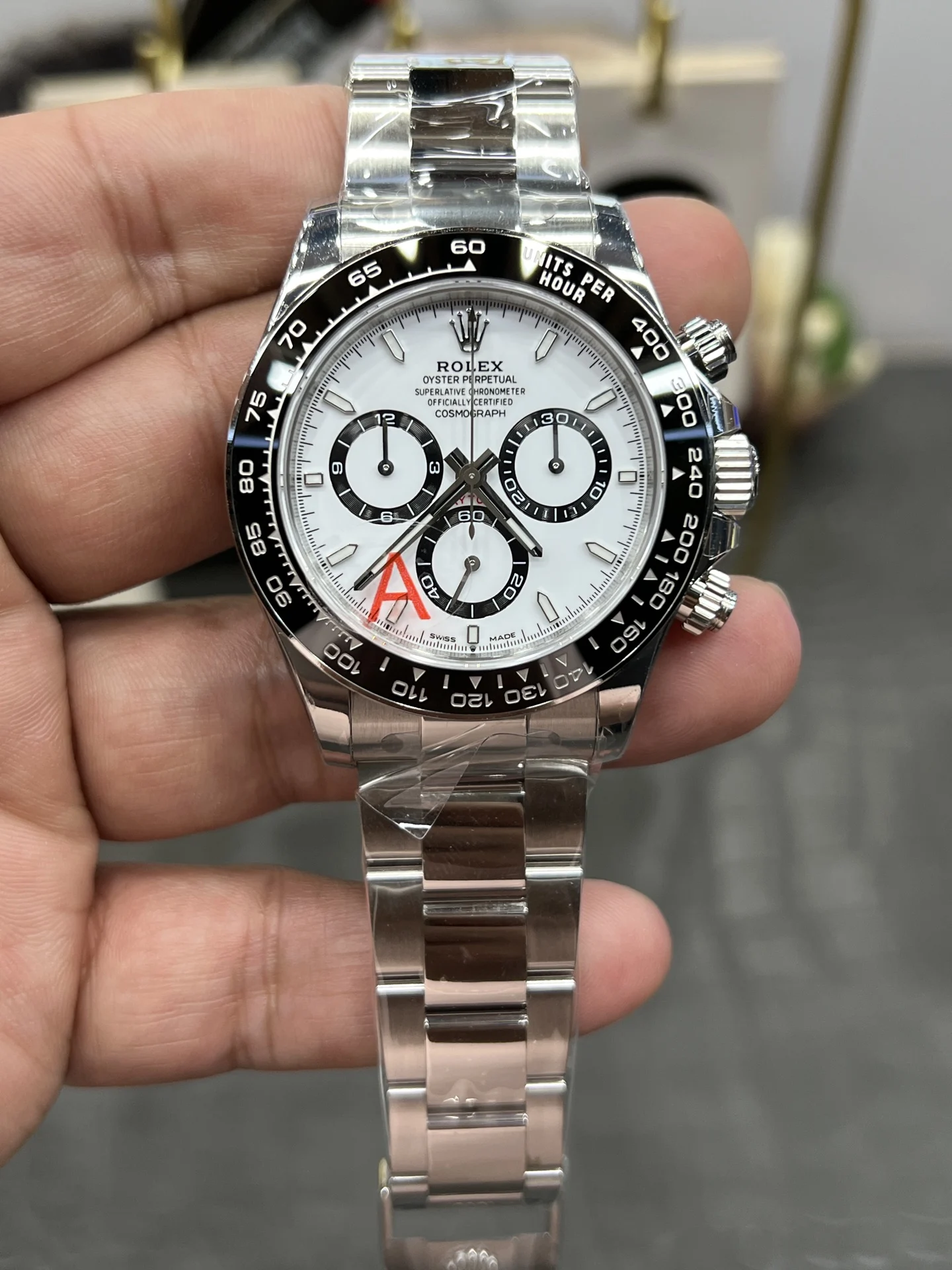 Rolex Daytona Panda 40mm — photographed off the sweep