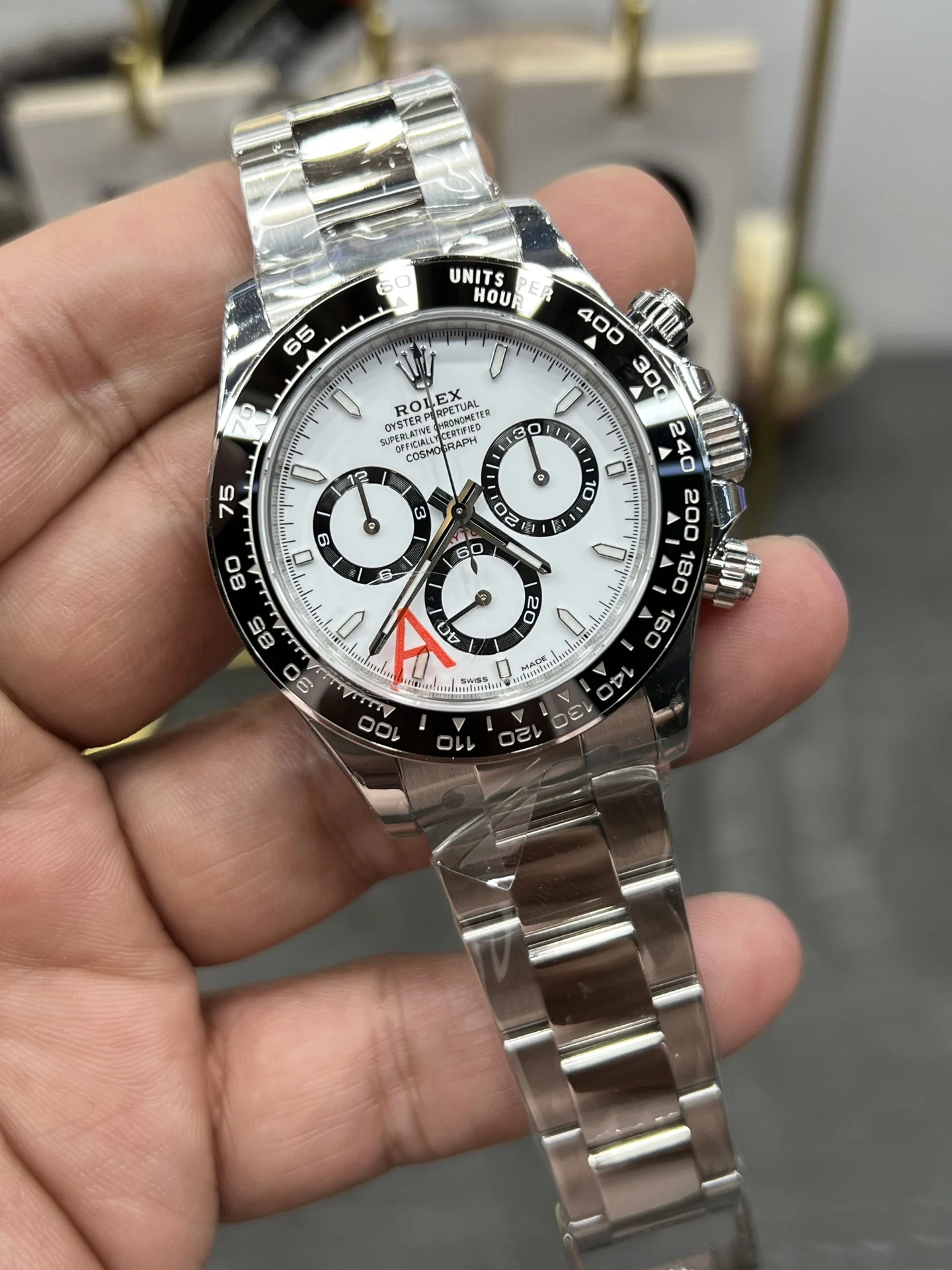 Rolex Daytona Panda 40mm — photographed off the sweep