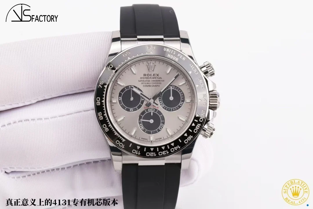 Rolex Daytona Panda Grey Dial — photographed off the sweep