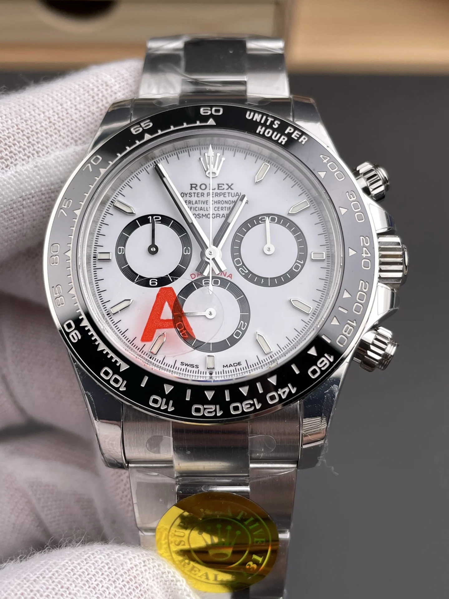 Rolex Daytona Panda White Dial — photographed off the sweep