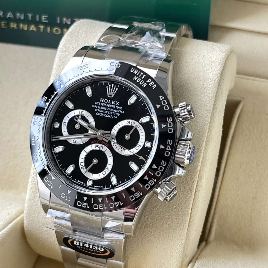 Rolex Daytona Platinum Black Dial 116500 40mm — photographed off the sweep