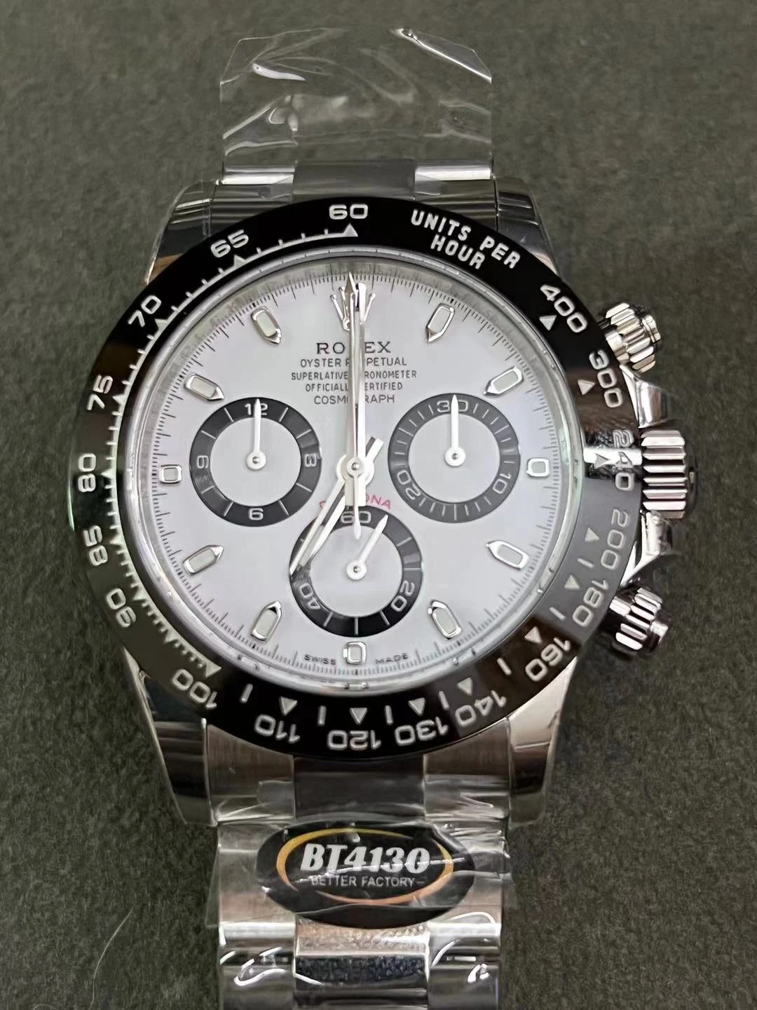 Rolex Daytona Platinum Black Dial 116500 40mm — photographed off the sweep