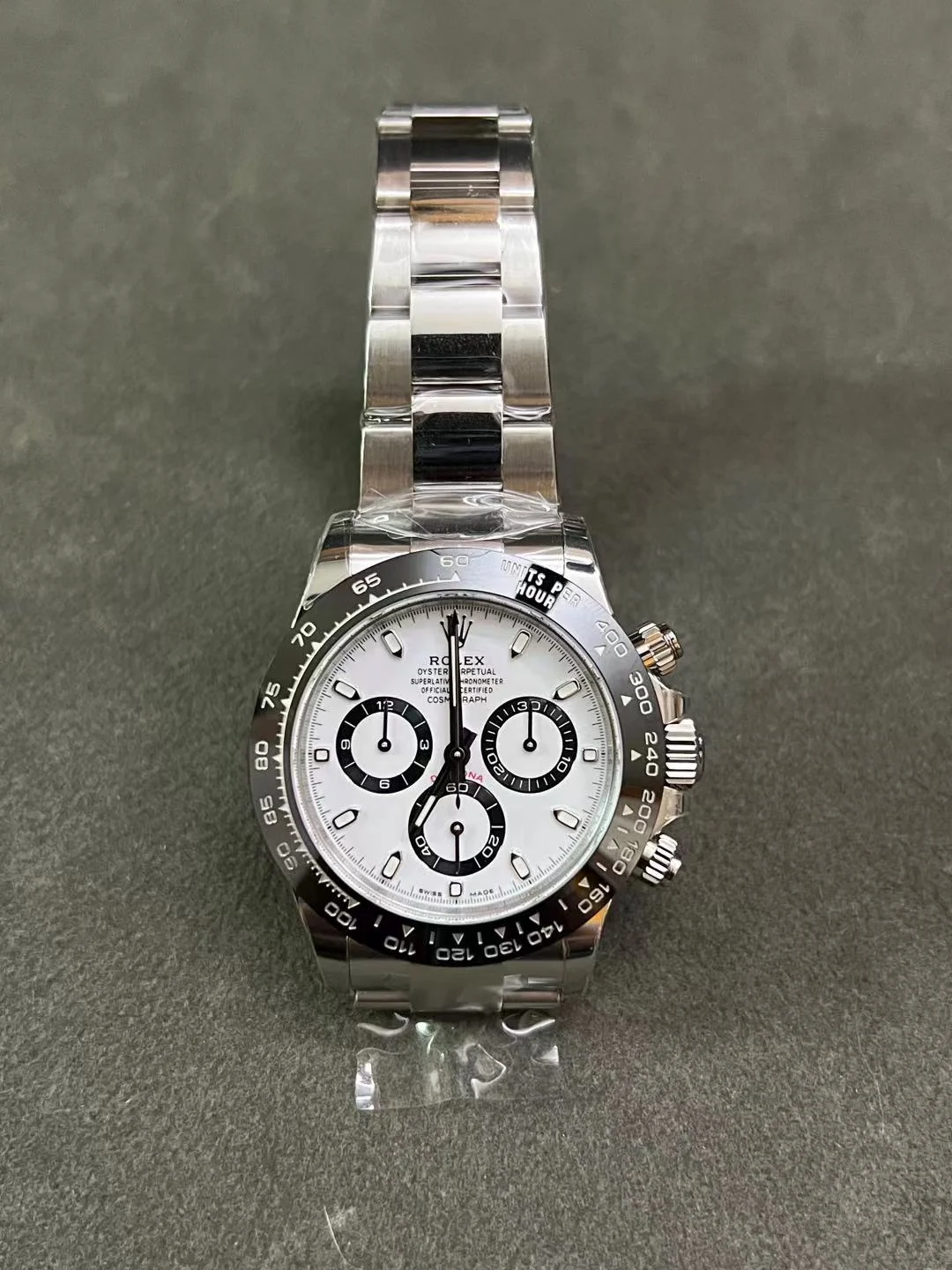 Rolex Daytona Platinum Black Dial 116500 40mm — photographed off the sweep