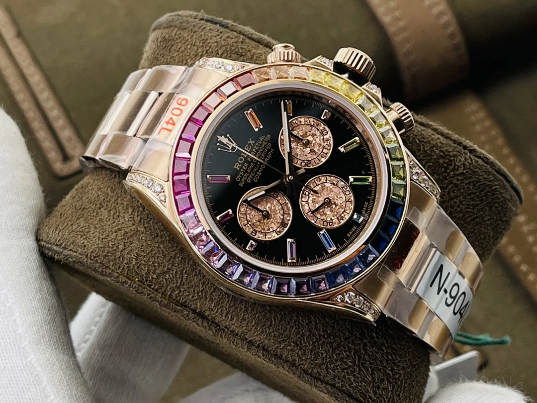 Rolex Daytona Rainbow Platinum — photographed off the sweep