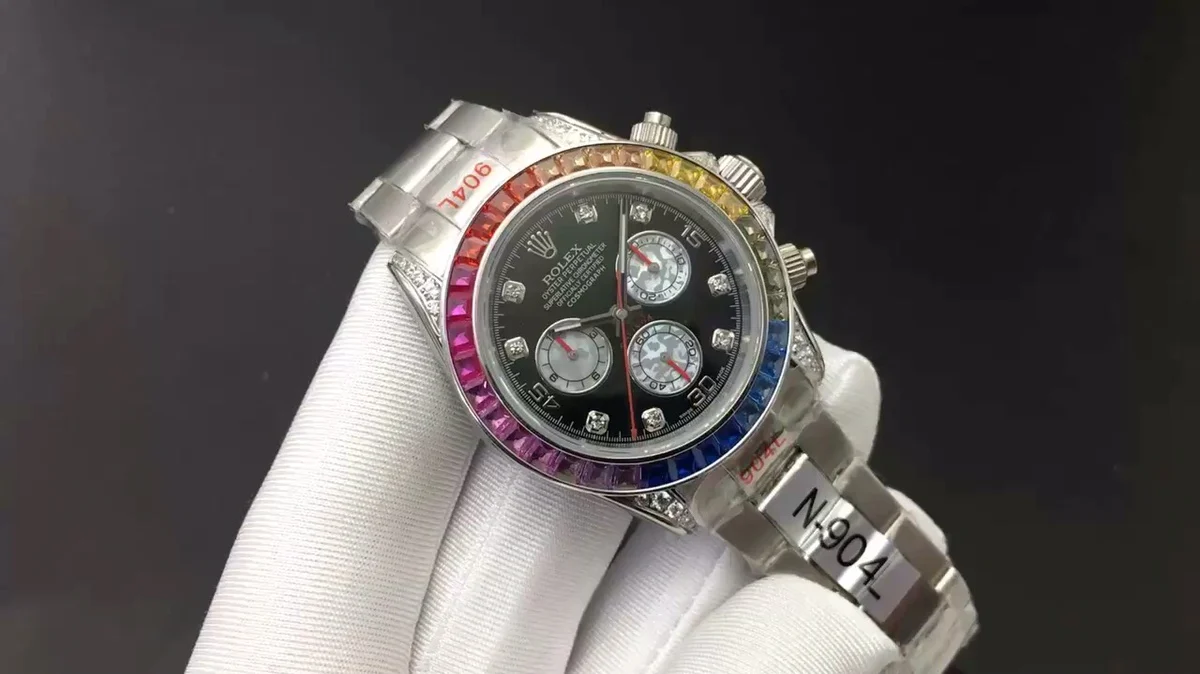 Rolex Daytona Rainbow Steel Black Dial