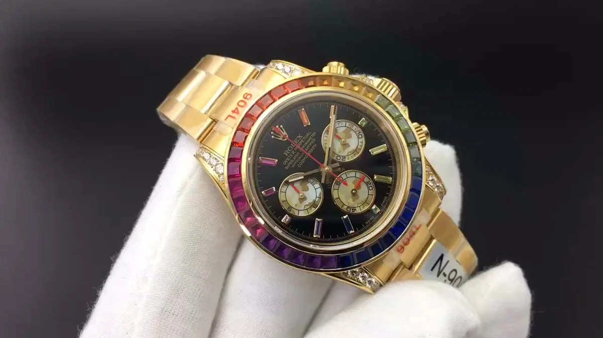 Rolex Daytona Rainbow Steel Green Dial Diamond-Set