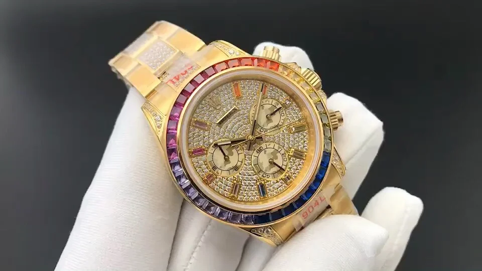 Rolex Daytona Rainbow Steel Green Dial Diamond-Set