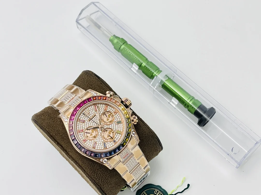 Rolex Daytona Rainbow — photographed off the sweep