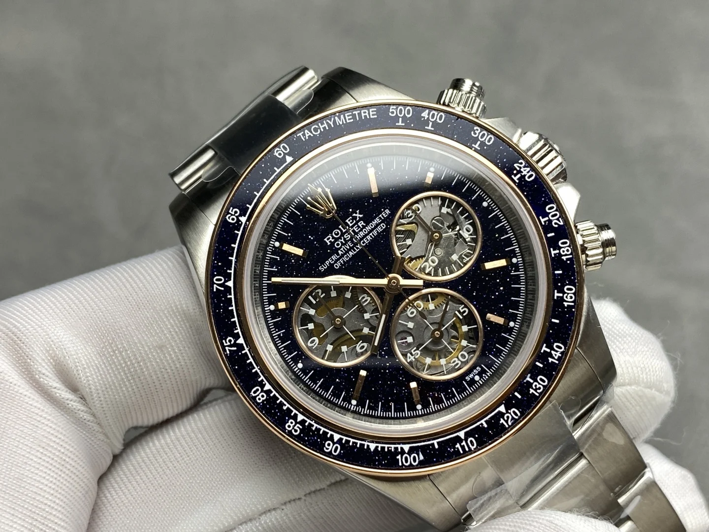 Rolex Daytona Rose Gold — photographed off the sweep