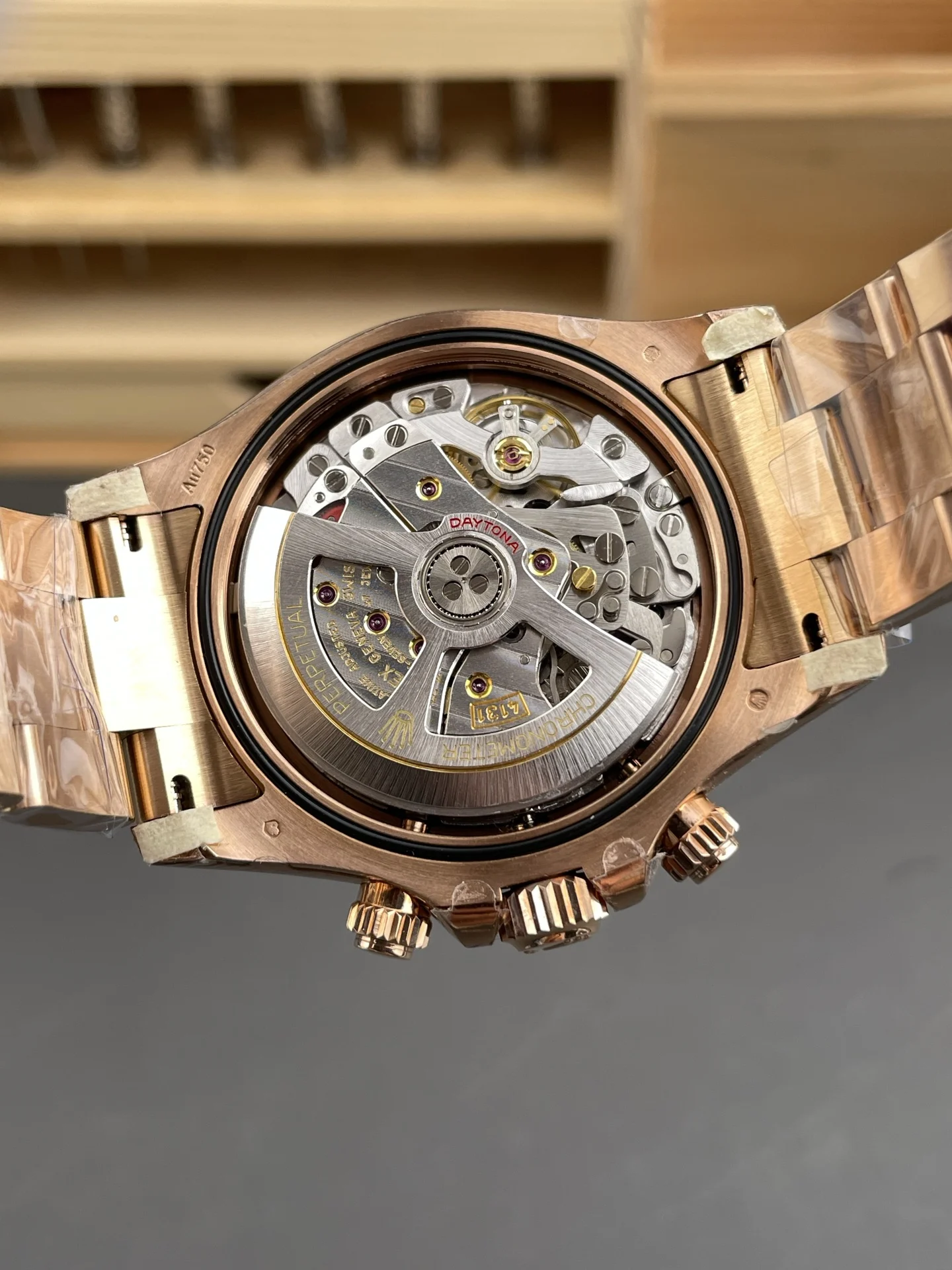 Rolex Daytona Rose Gold 40mm — photographed off the sweep