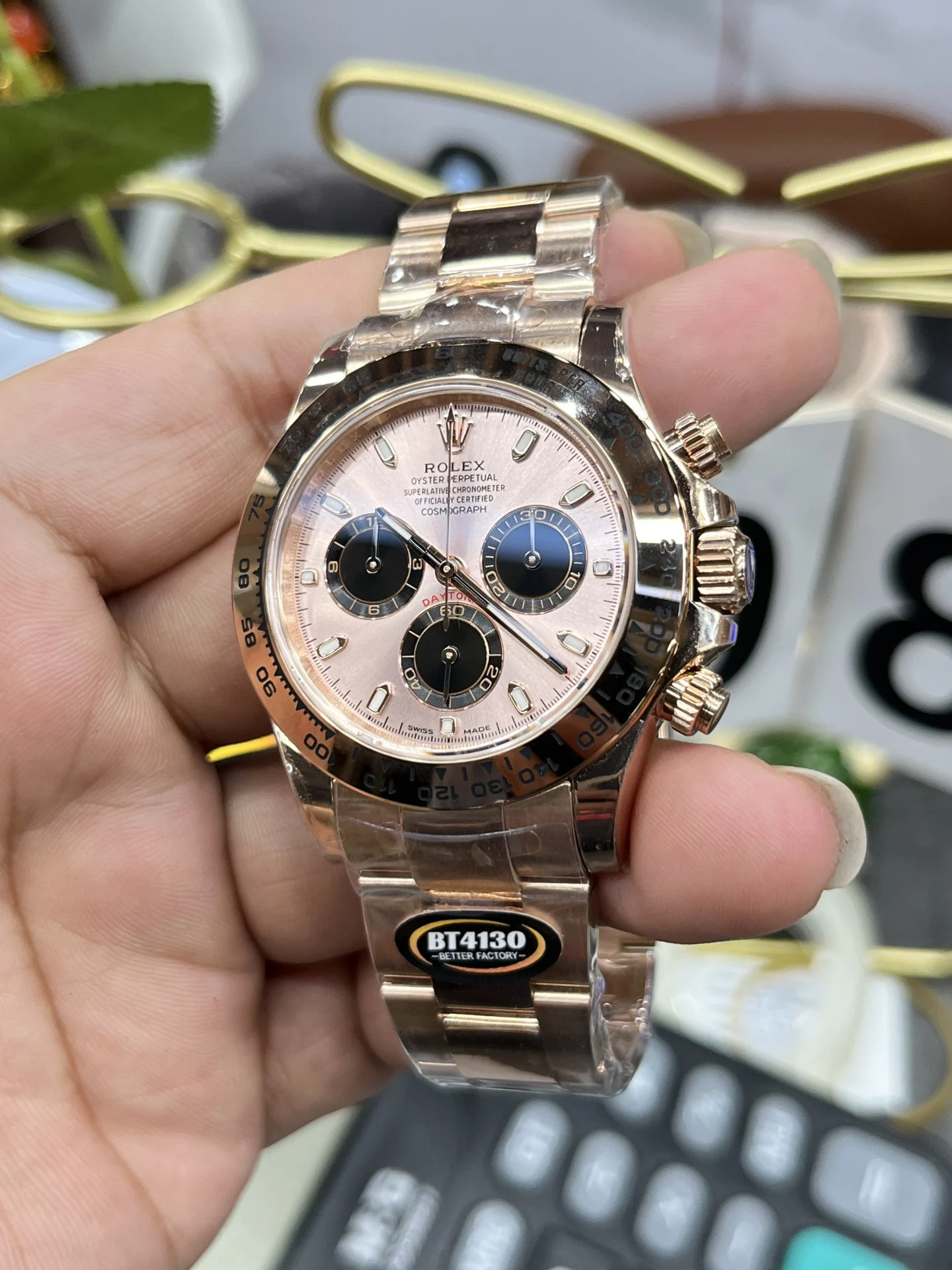 Rolex Daytona Rose Gold 40mm — photographed off the sweep