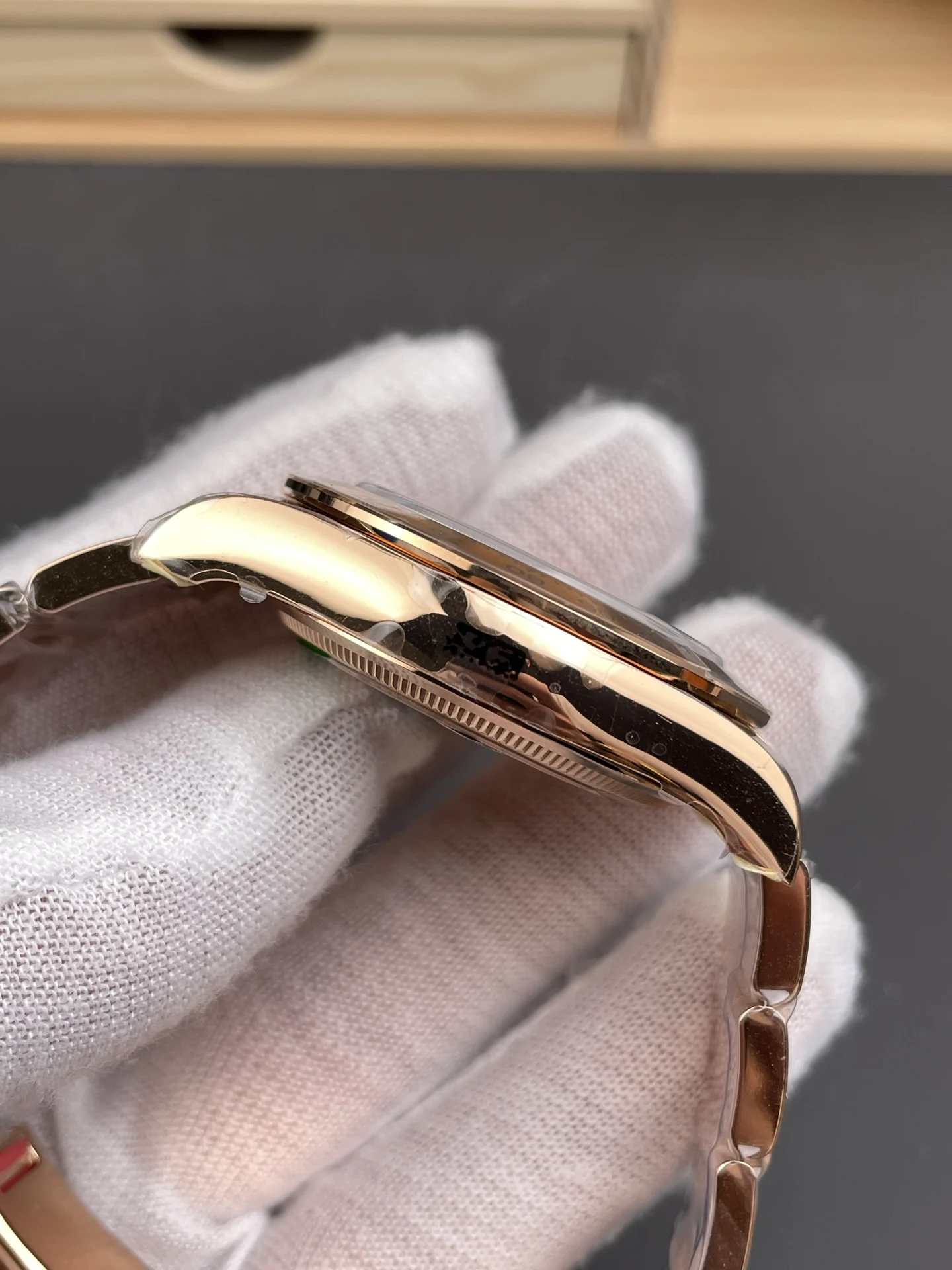 Rolex Daytona Rose Gold 40mm — photographed off the sweep