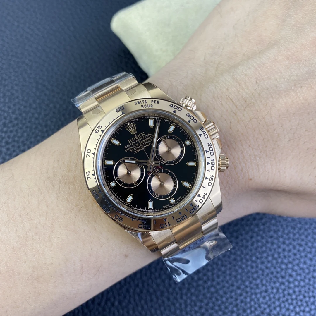 Rolex Daytona Rose Gold 40mm — photographed off the sweep