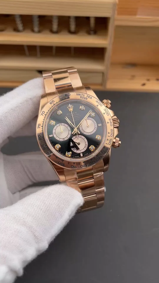 Rolex Daytona Rose Gold Black Dial Diamond-Set 40mm