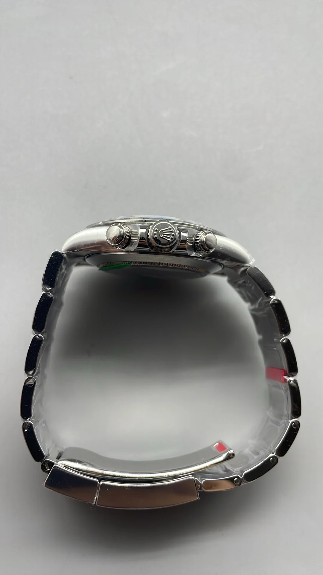 Rolex Daytona Steel Black Dial — photographed off the sweep