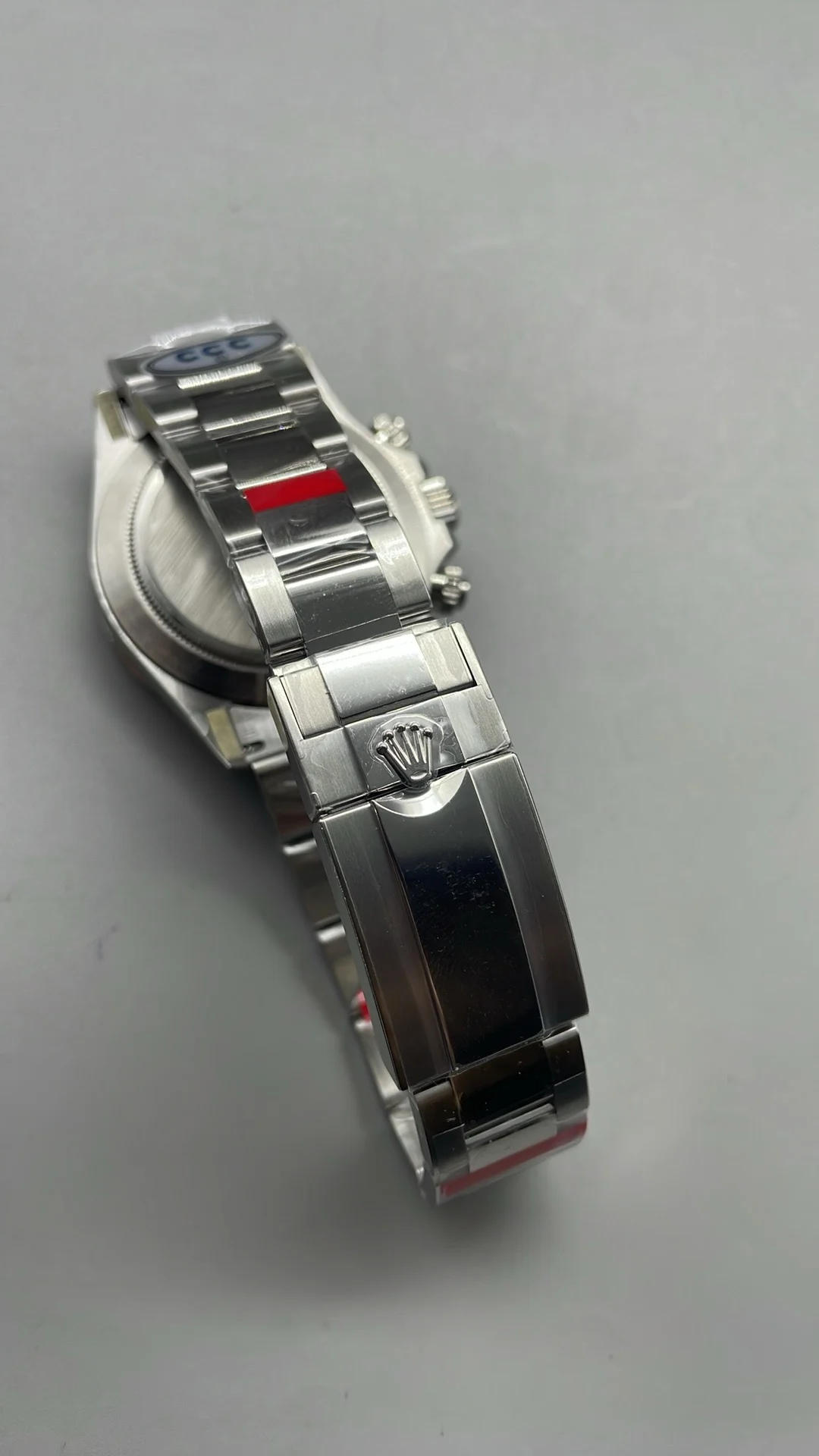 Rolex Daytona Steel Black Dial — photographed off the sweep