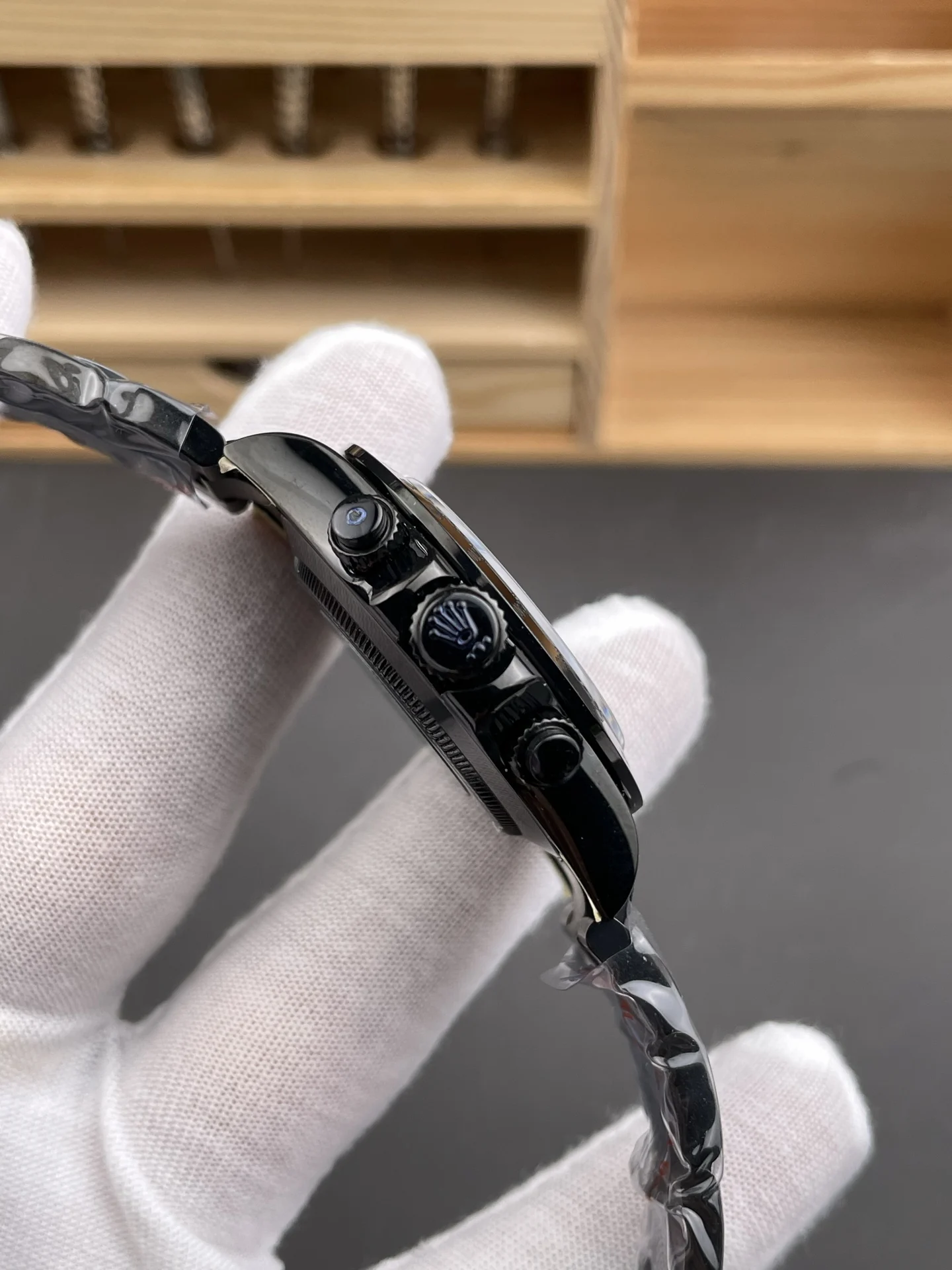 Rolex Daytona Steel Black Dial 40mm — photographed off the sweep