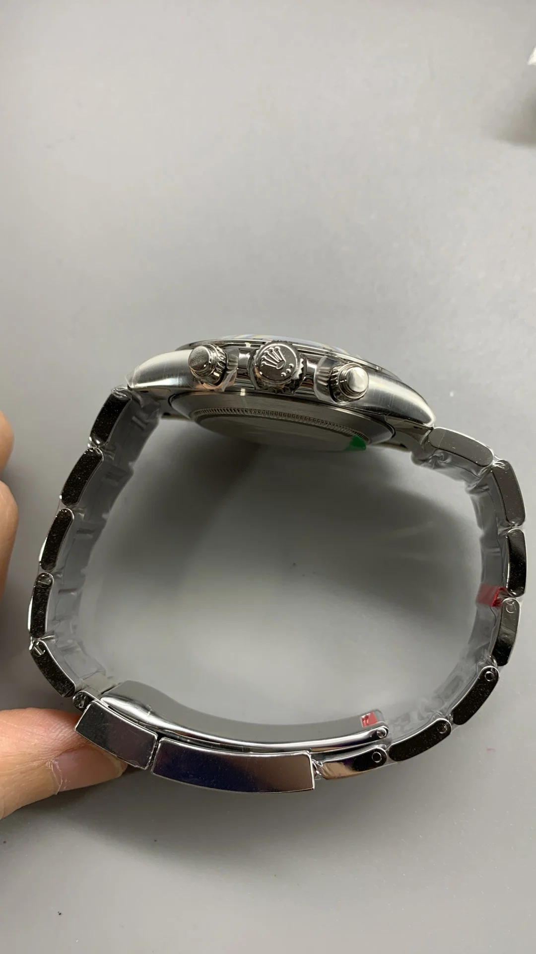 Rolex Daytona Steel White Dial — photographed off the sweep