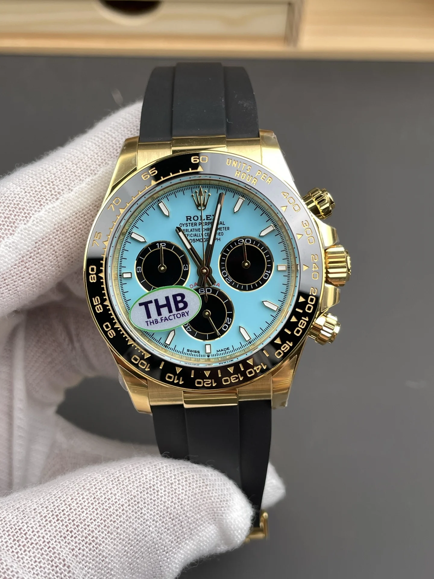 Rolex Daytona Tiffany Blue Dial 40mm — photographed off the sweep