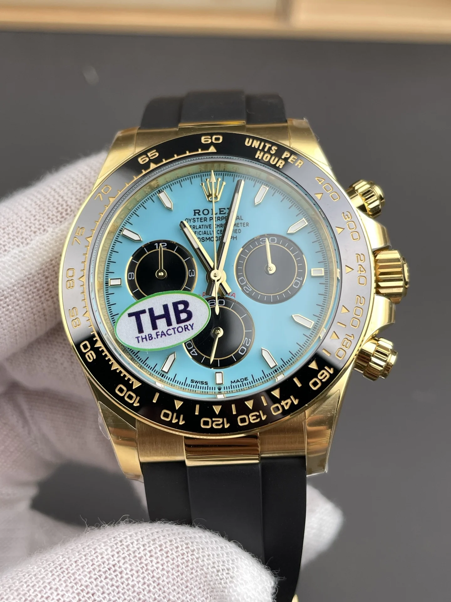Rolex Daytona Tiffany Blue Dial 40mm — photographed off the sweep