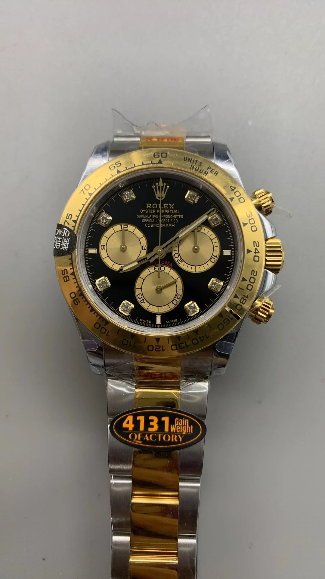Rolex Daytona Two-Tone Black Dial Diamond-Set