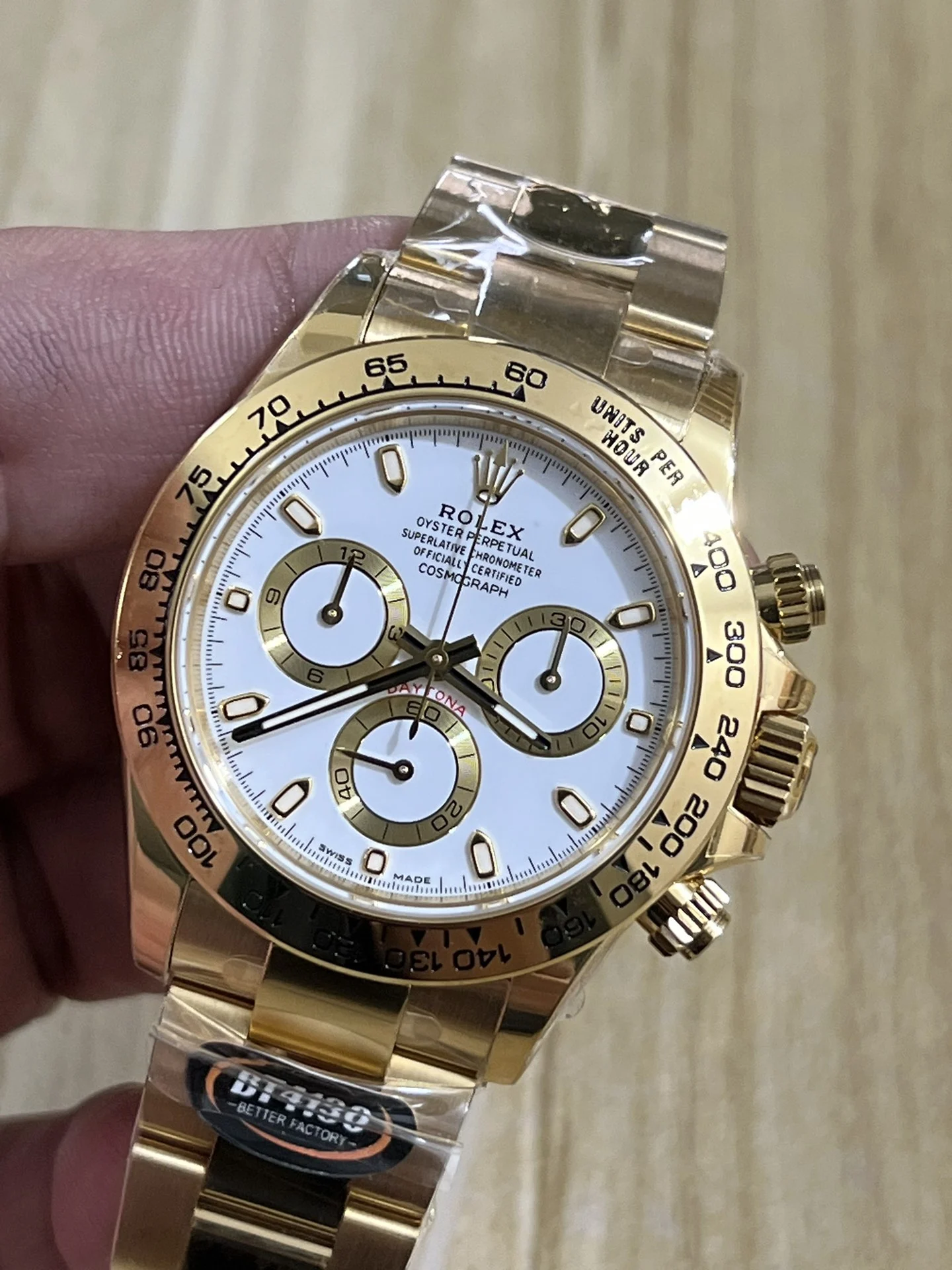 Rolex Daytona White Dial — photographed off the sweep