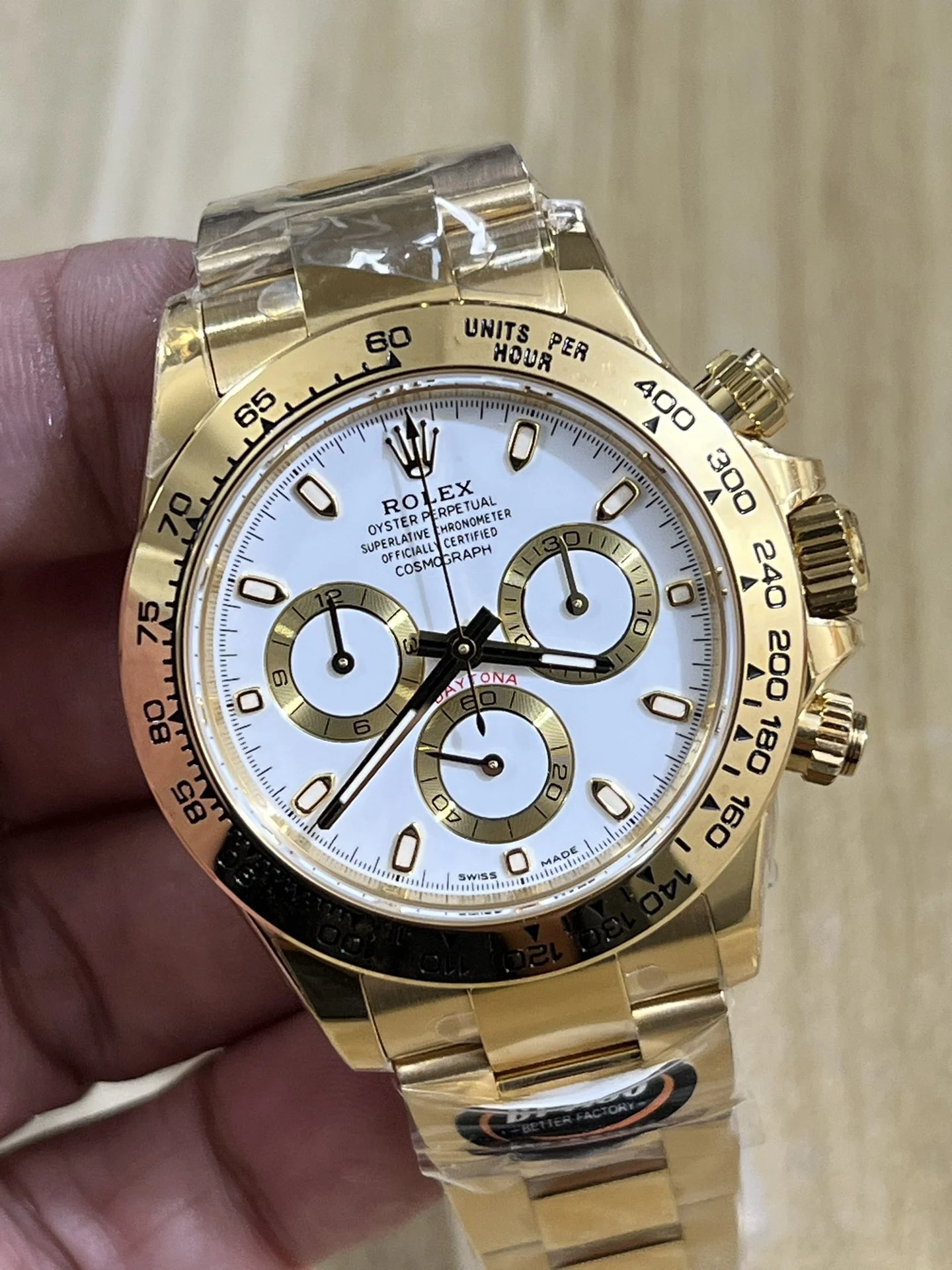 Rolex Daytona White Dial — photographed off the sweep