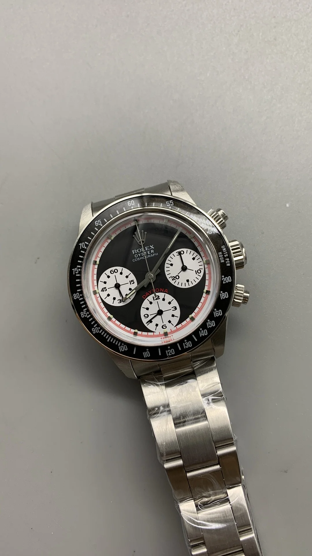 Rolex Daytona — photographed off the sweep