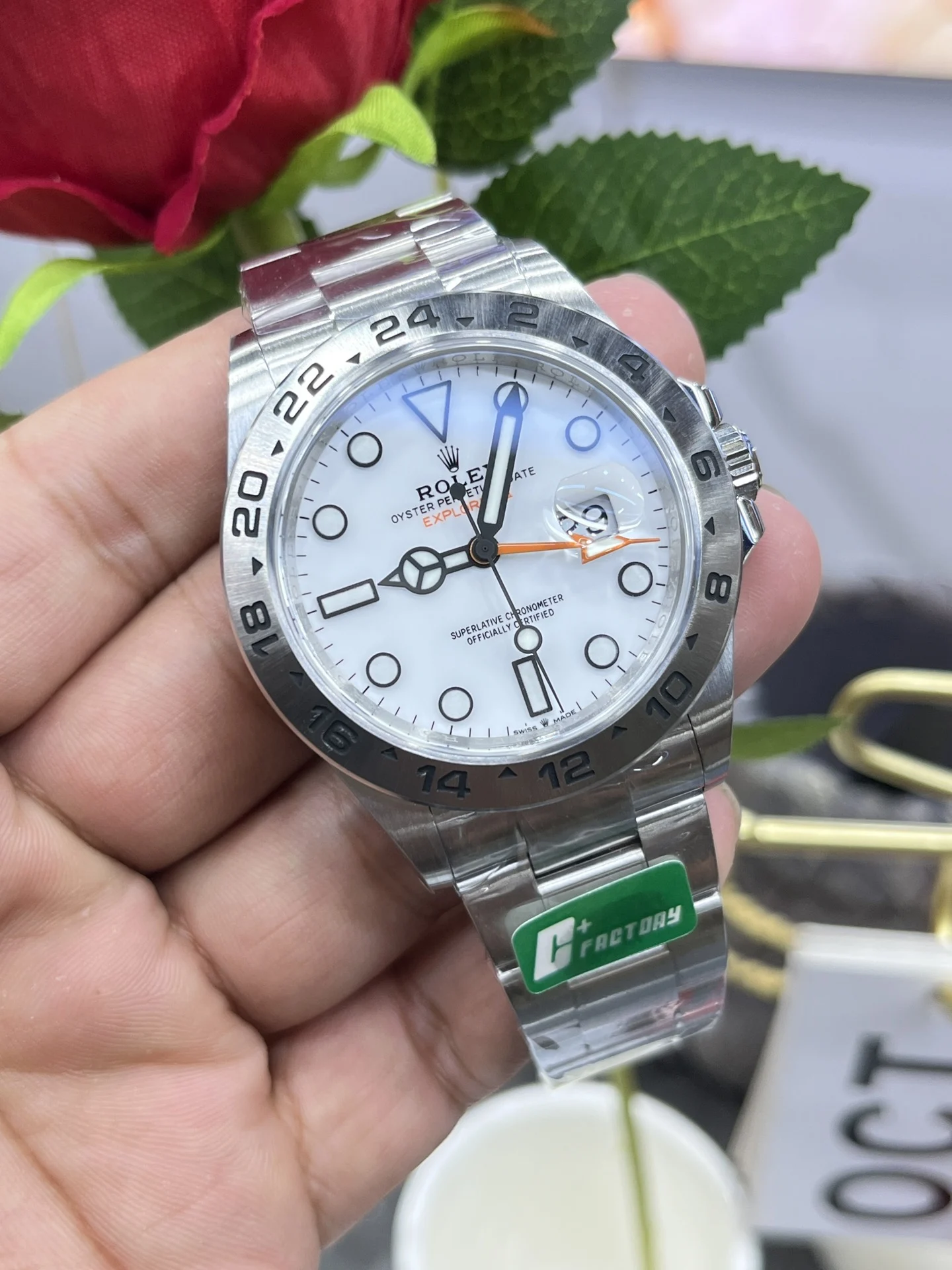 Rolex Explorer II 42mm — photographed off the sweep