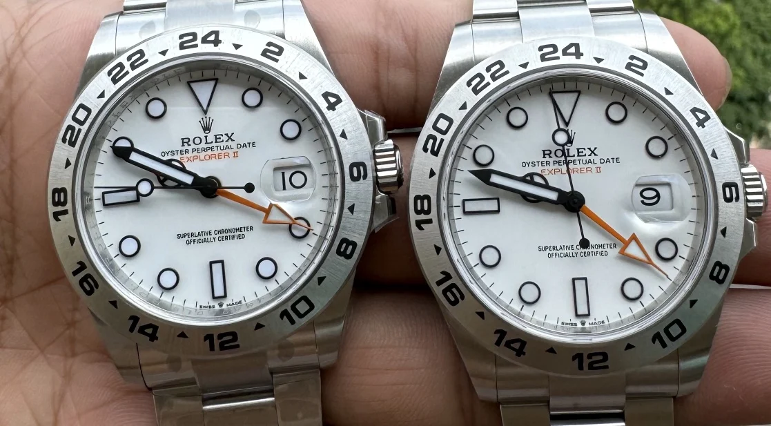 Rolex Explorer II Black Dial 126710 42mm — photographed off the sweep