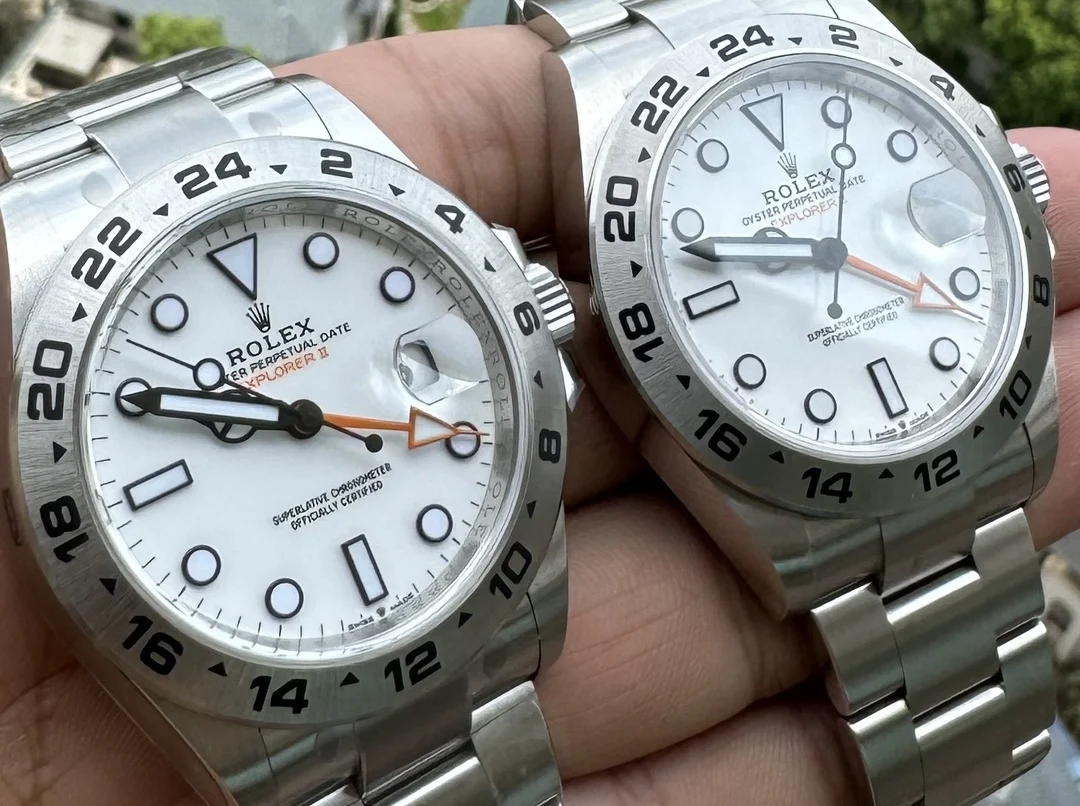 Rolex Explorer II Black Dial 126710 42mm — photographed off the sweep