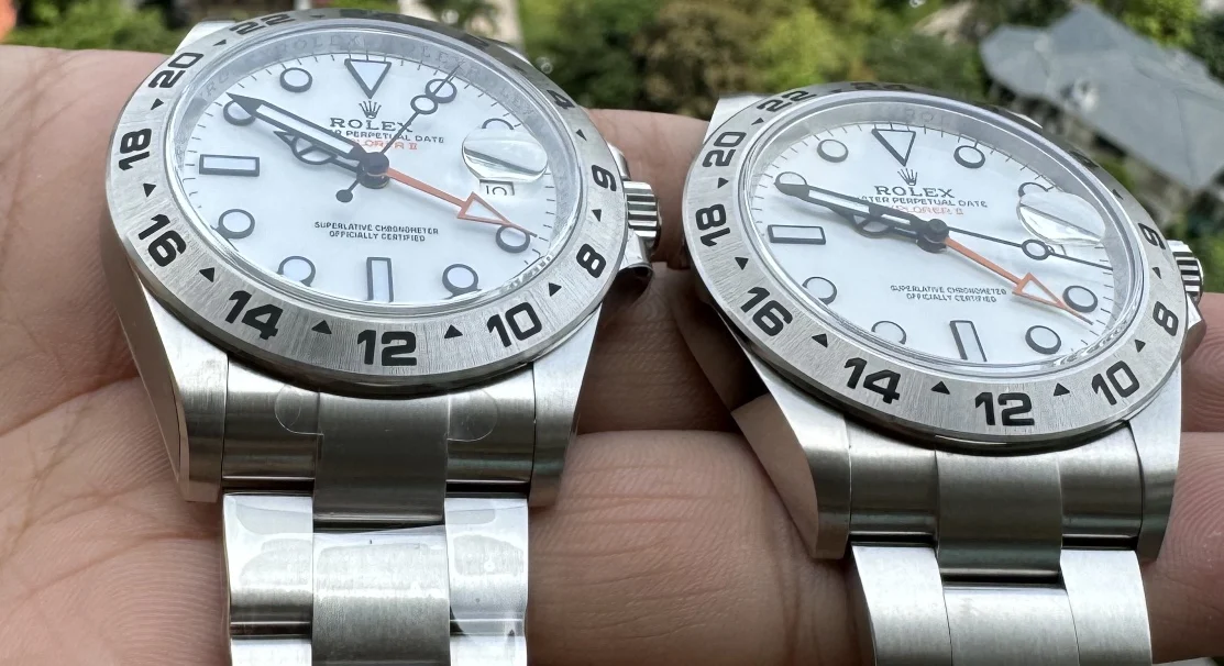 Rolex Explorer II Black Dial 126710 42mm — photographed off the sweep