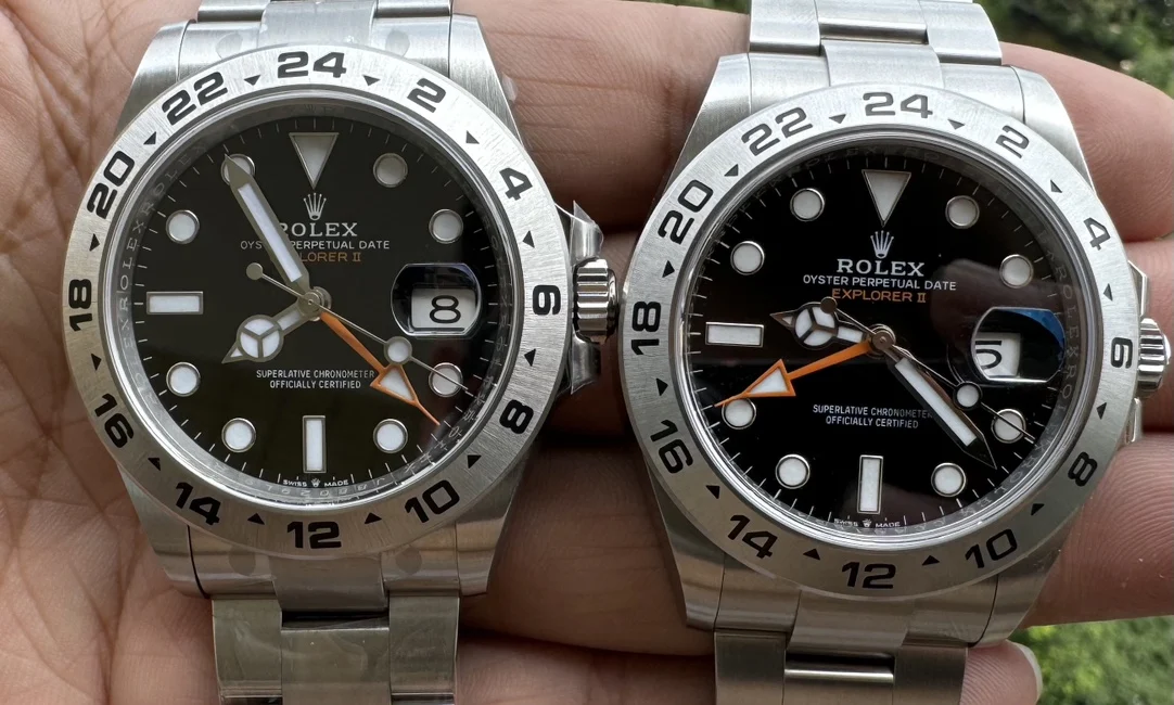 Rolex Explorer II Black Dial 126710 42mm — photographed off the sweep