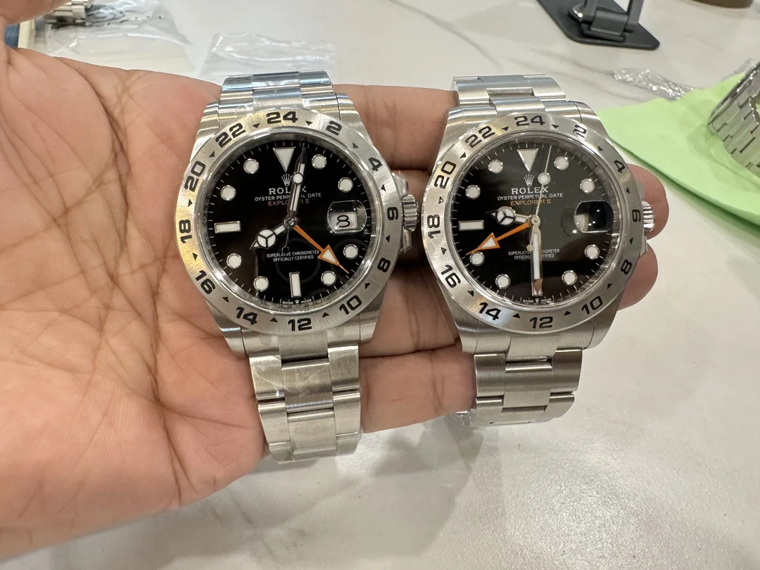 Rolex Explorer II Black Dial 126710 42mm — photographed off the sweep