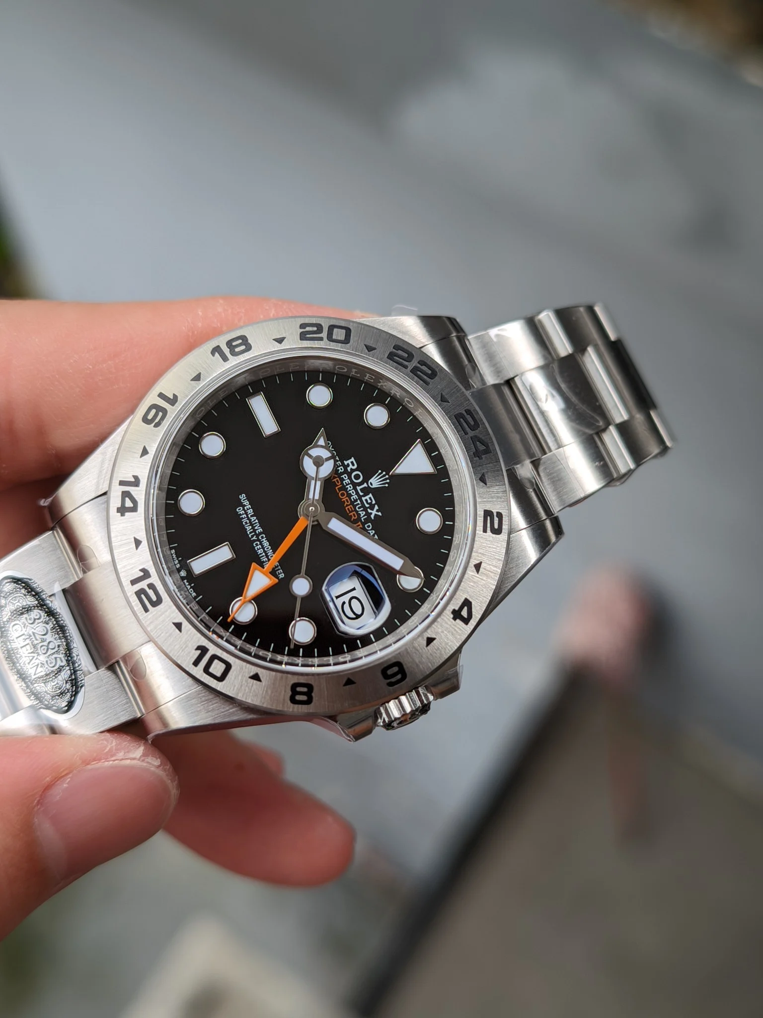 Rolex Explorer II Black Dial 126710 42mm — photographed off the sweep
