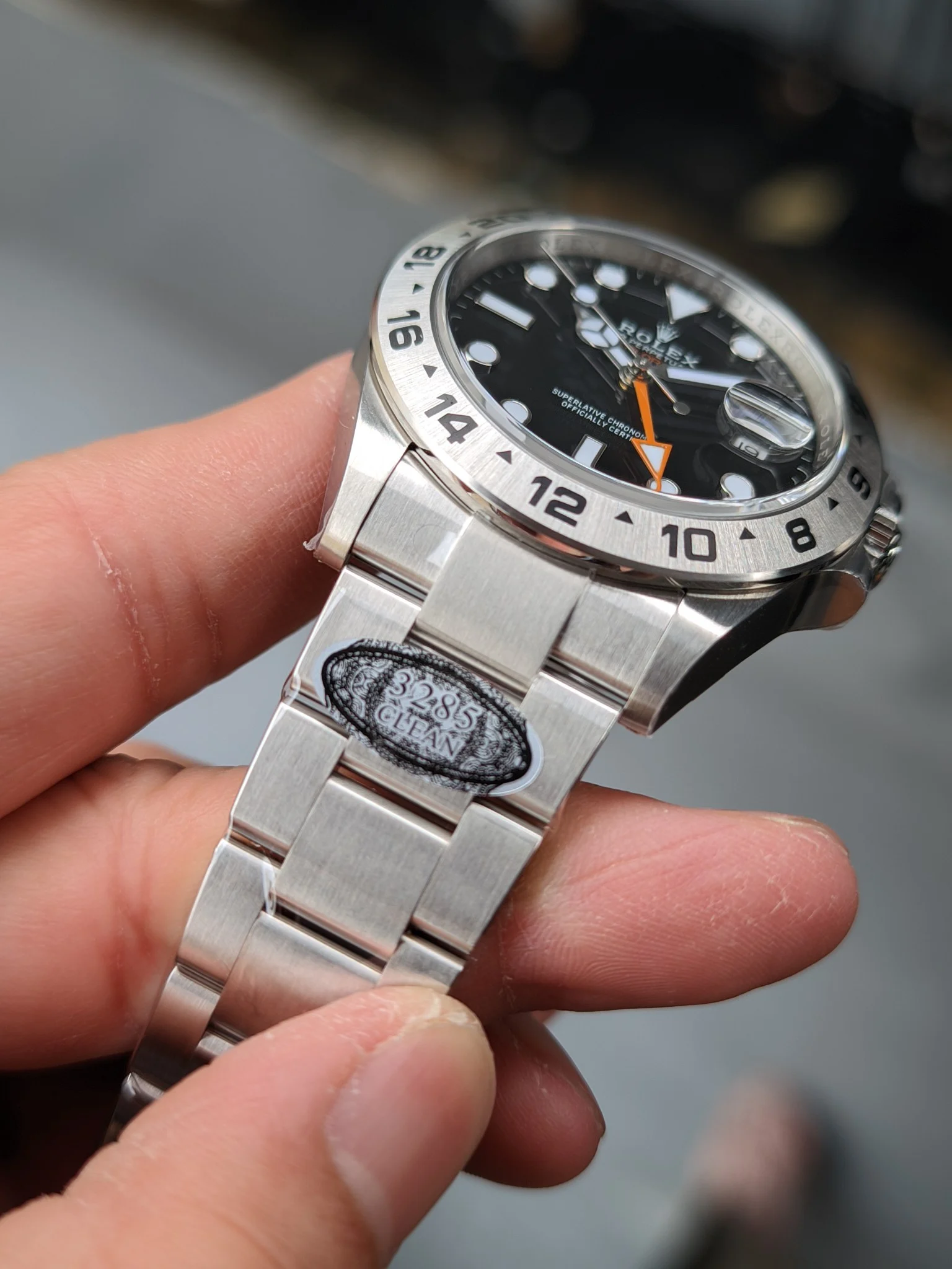 Rolex Explorer II Black Dial 126710 42mm — photographed off the sweep