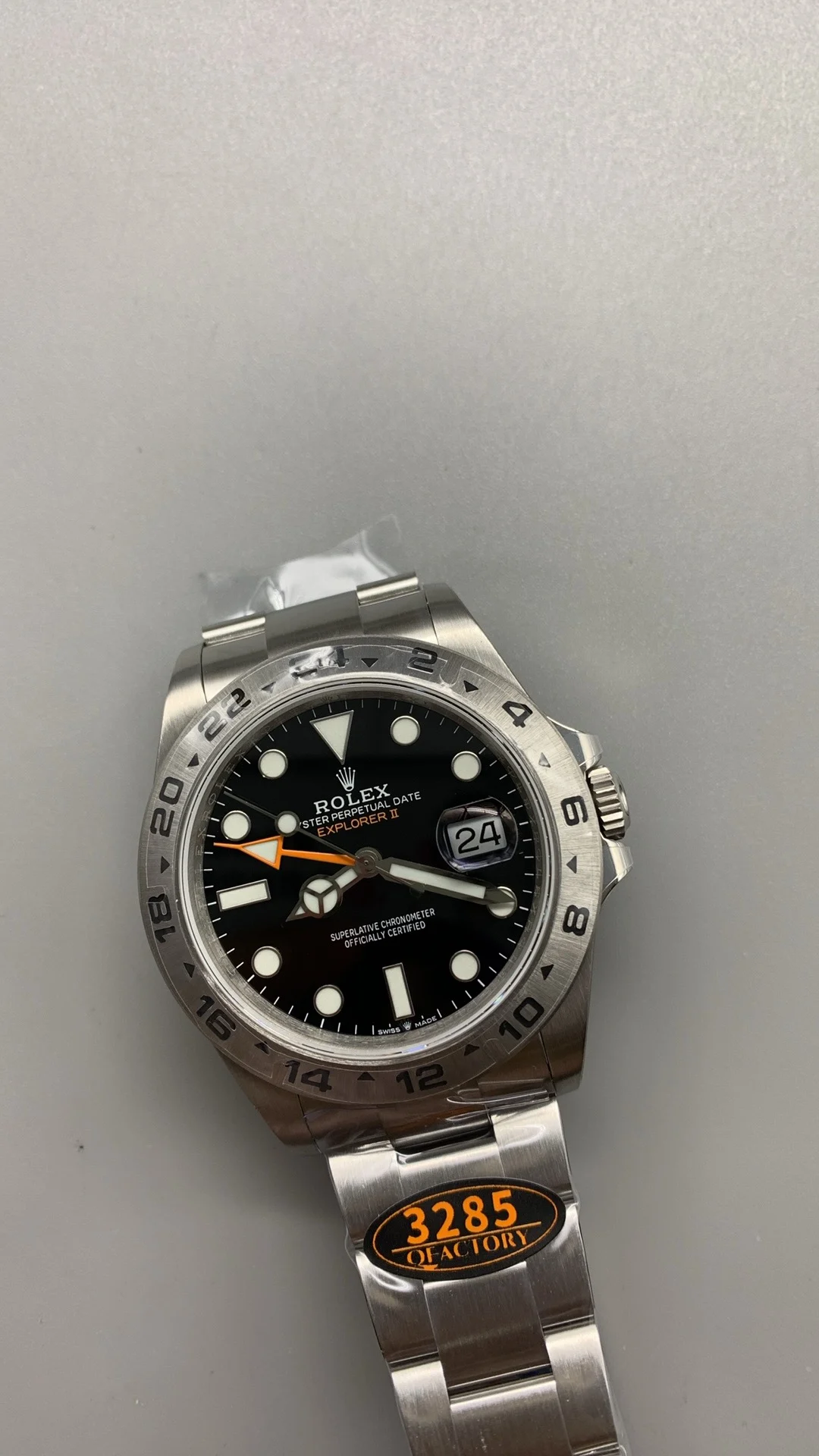 Rolex Explorer II Black Dial 42mm — photographed off the sweep