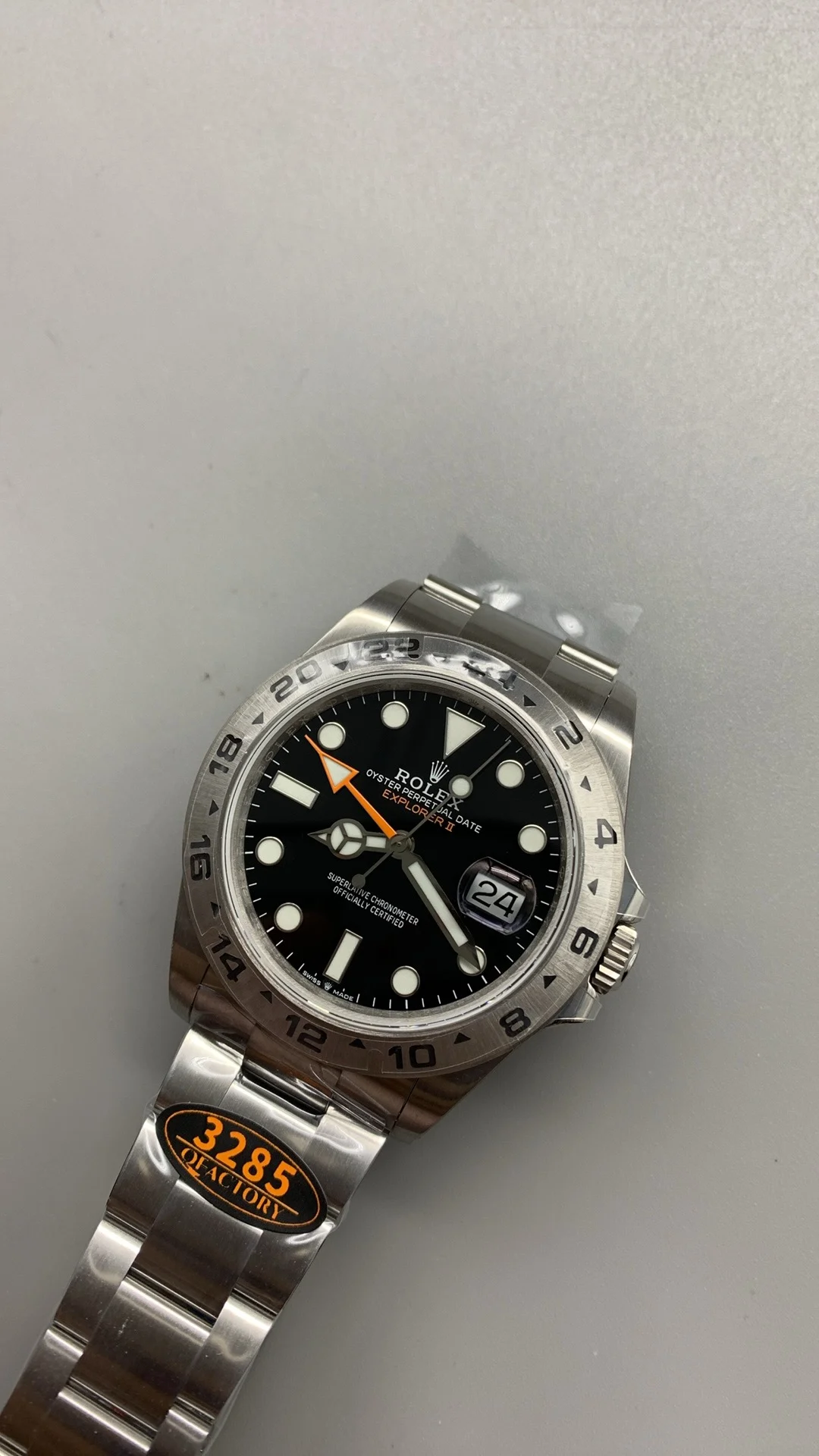 Rolex Explorer II Black Dial 42mm — photographed off the sweep