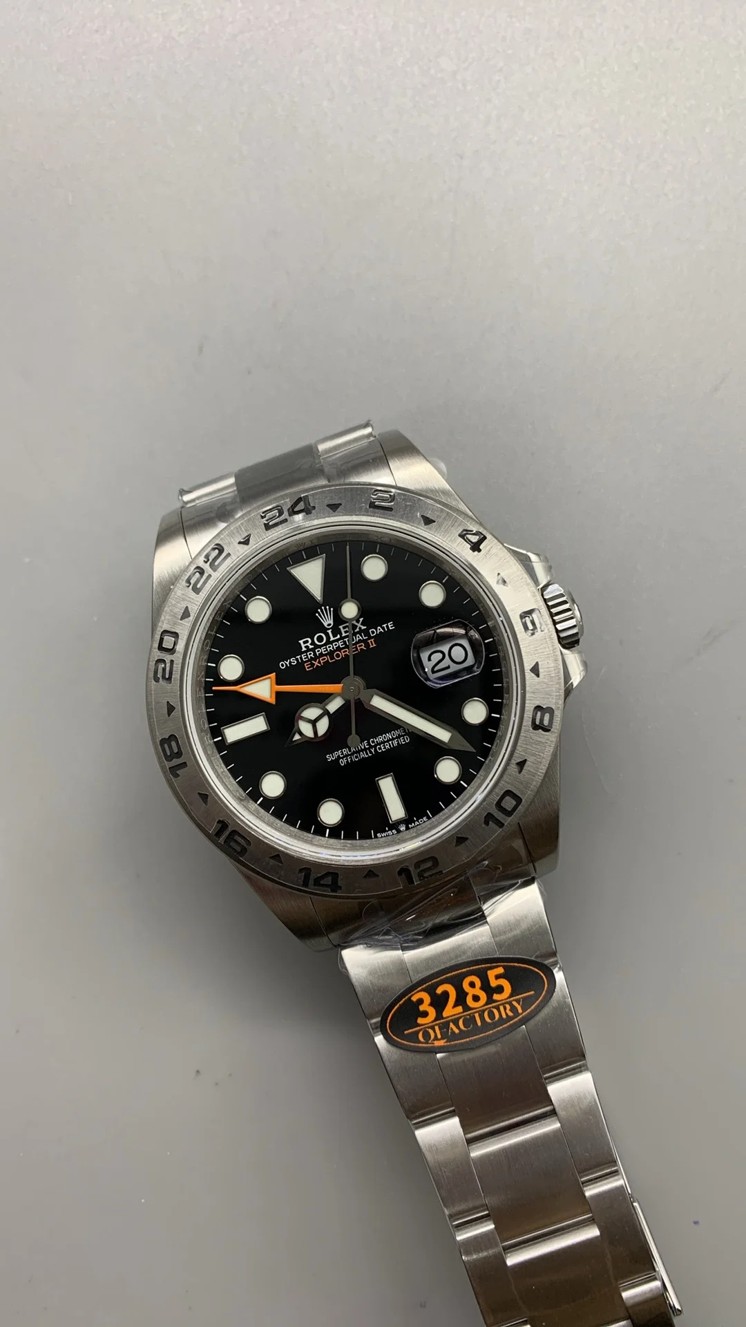 Rolex Explorer II Black Dial 42mm — photographed off the sweep