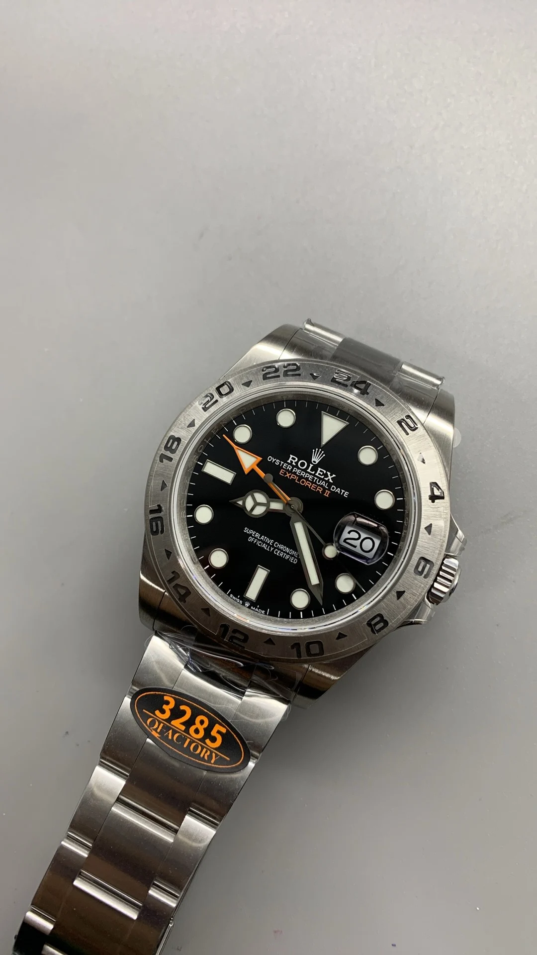 Rolex Explorer II Black Dial 42mm — photographed off the sweep