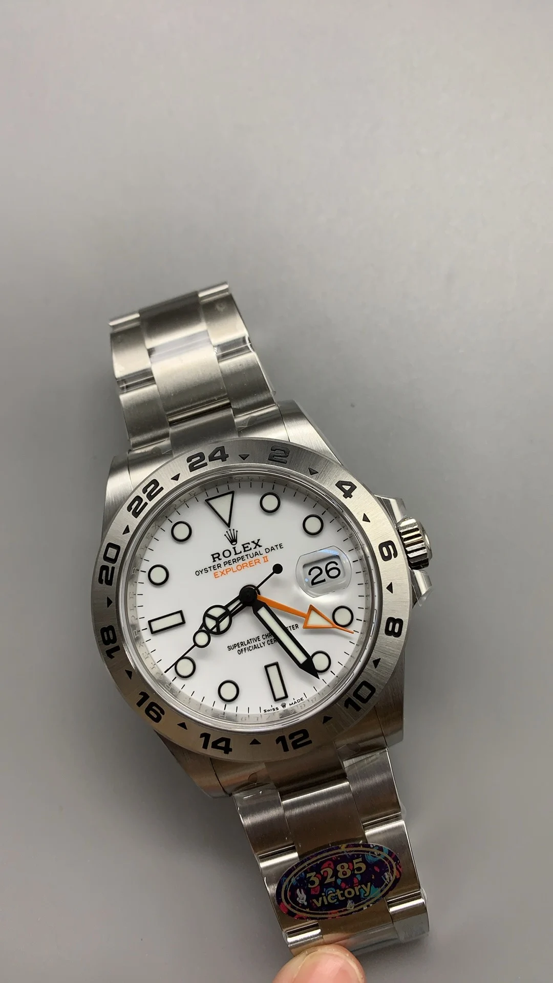 Rolex Explorer II White Dial 42mm — photographed off the sweep