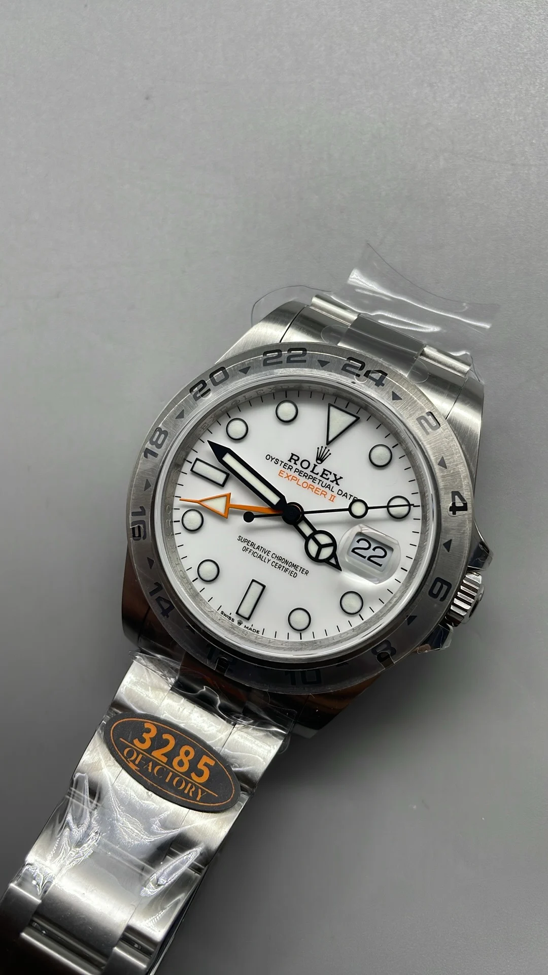 Rolex Explorer II White Dial 42mm — photographed off the sweep