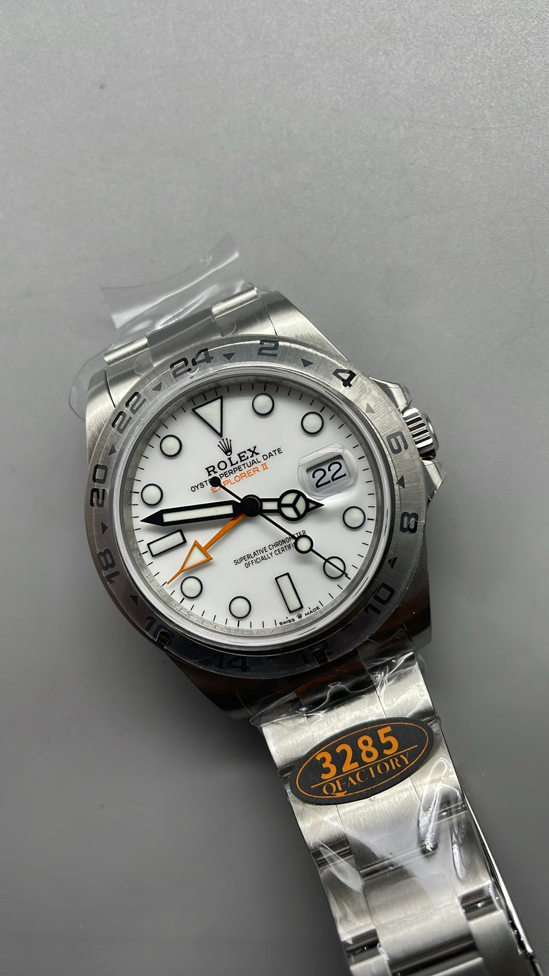 Rolex Explorer II White Dial 42mm — photographed off the sweep