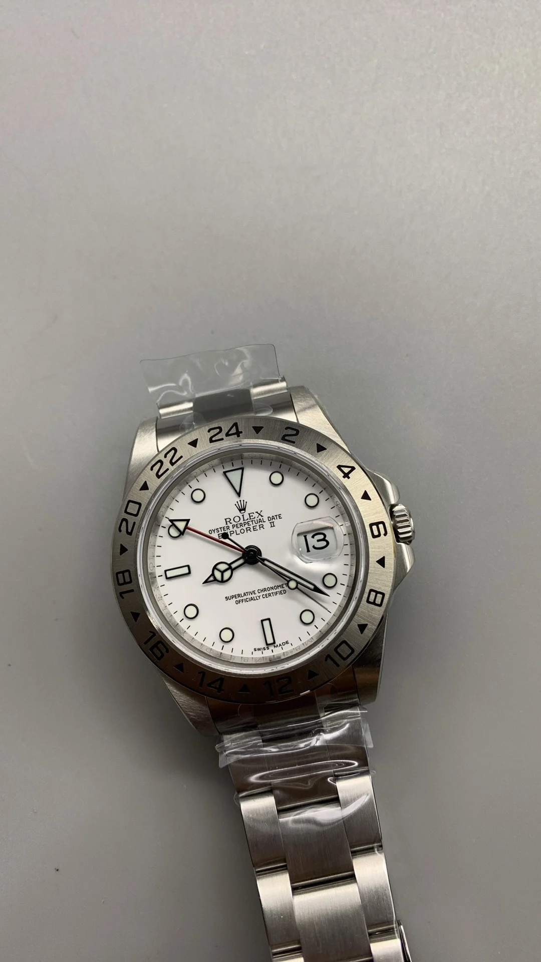 Rolex Explorer II — photographed off the sweep