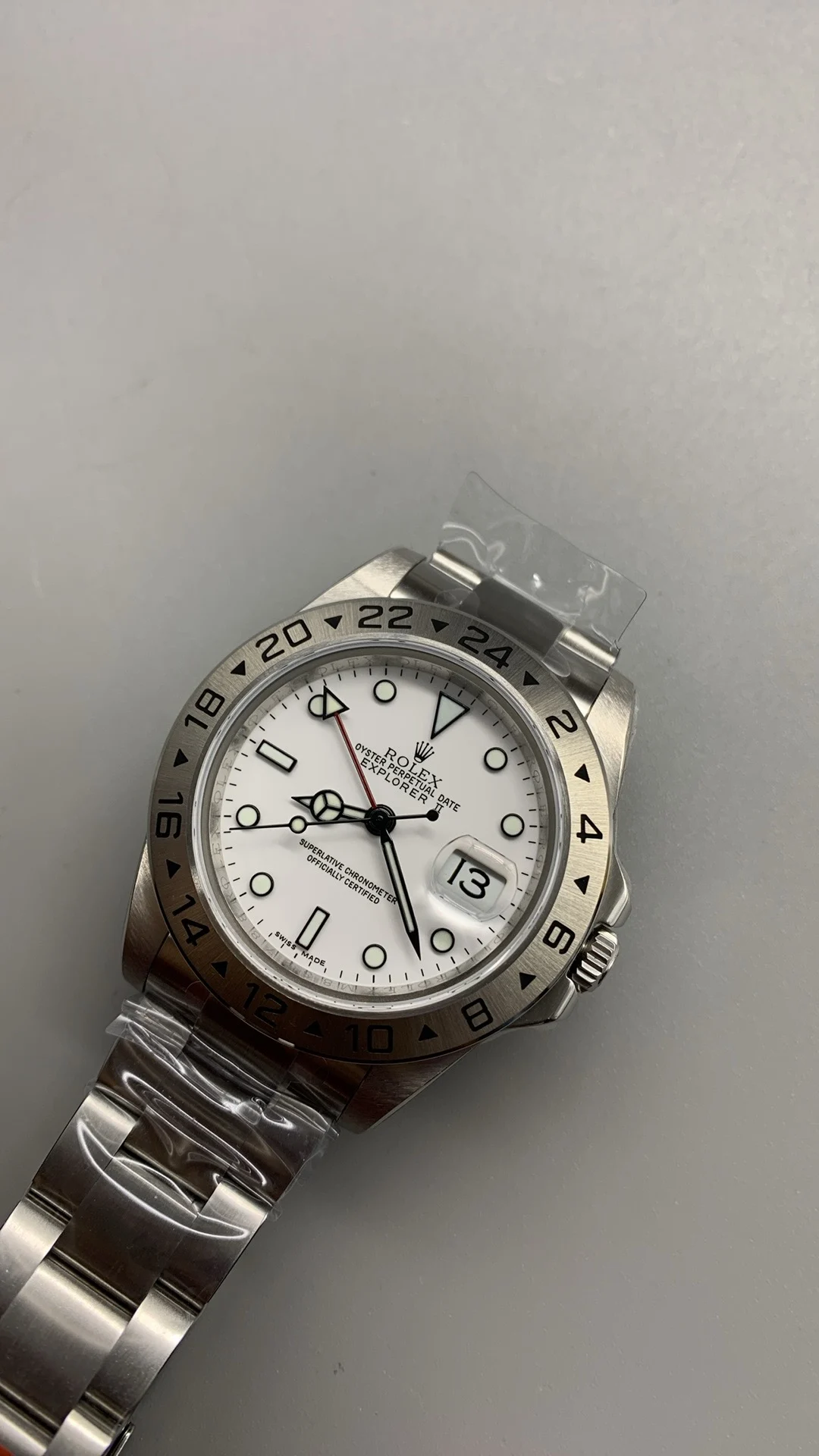 Rolex Explorer II — photographed off the sweep