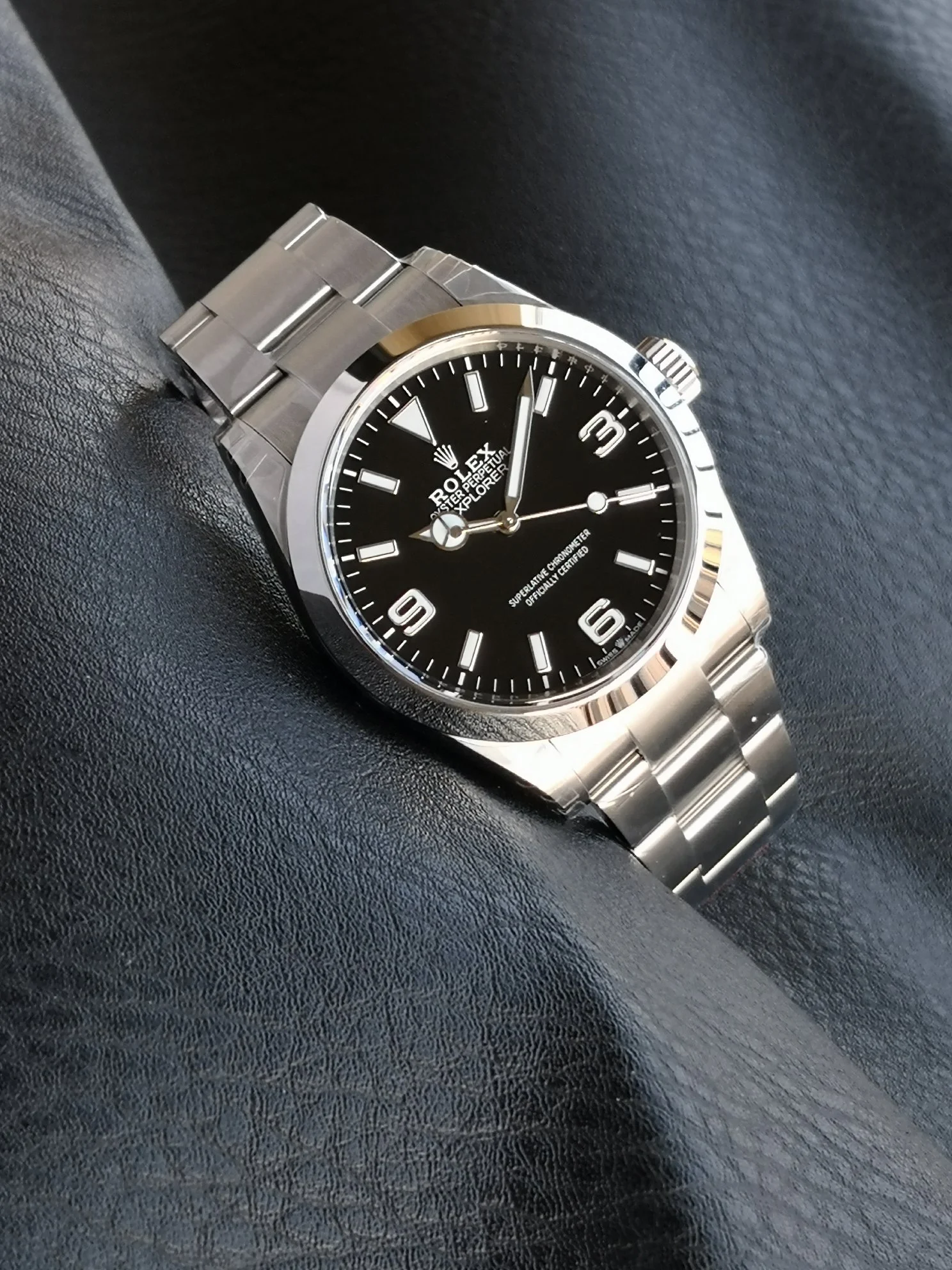 Rolex Explorer Steel — photographed off the sweep