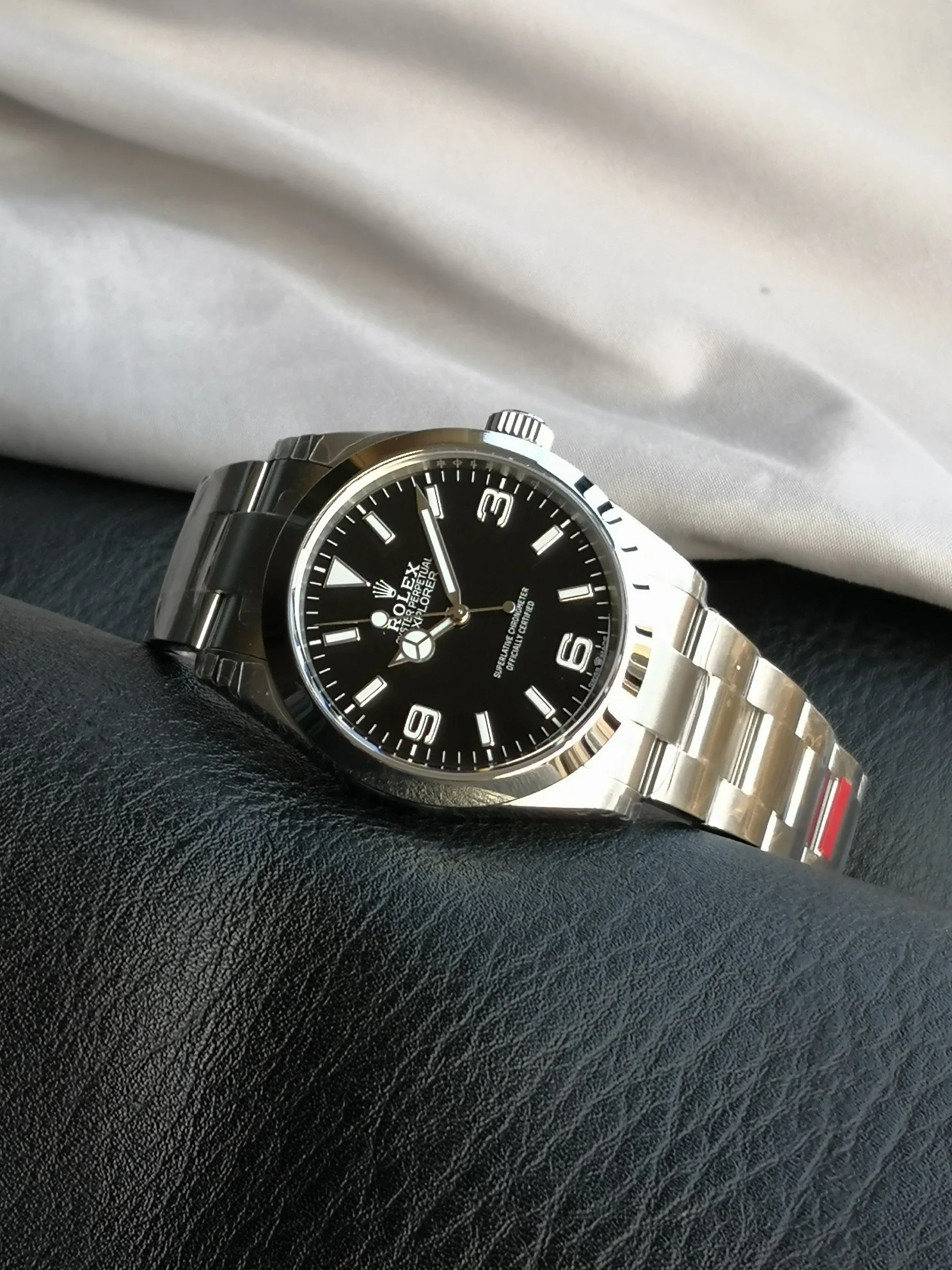 Rolex Explorer Steel — photographed off the sweep